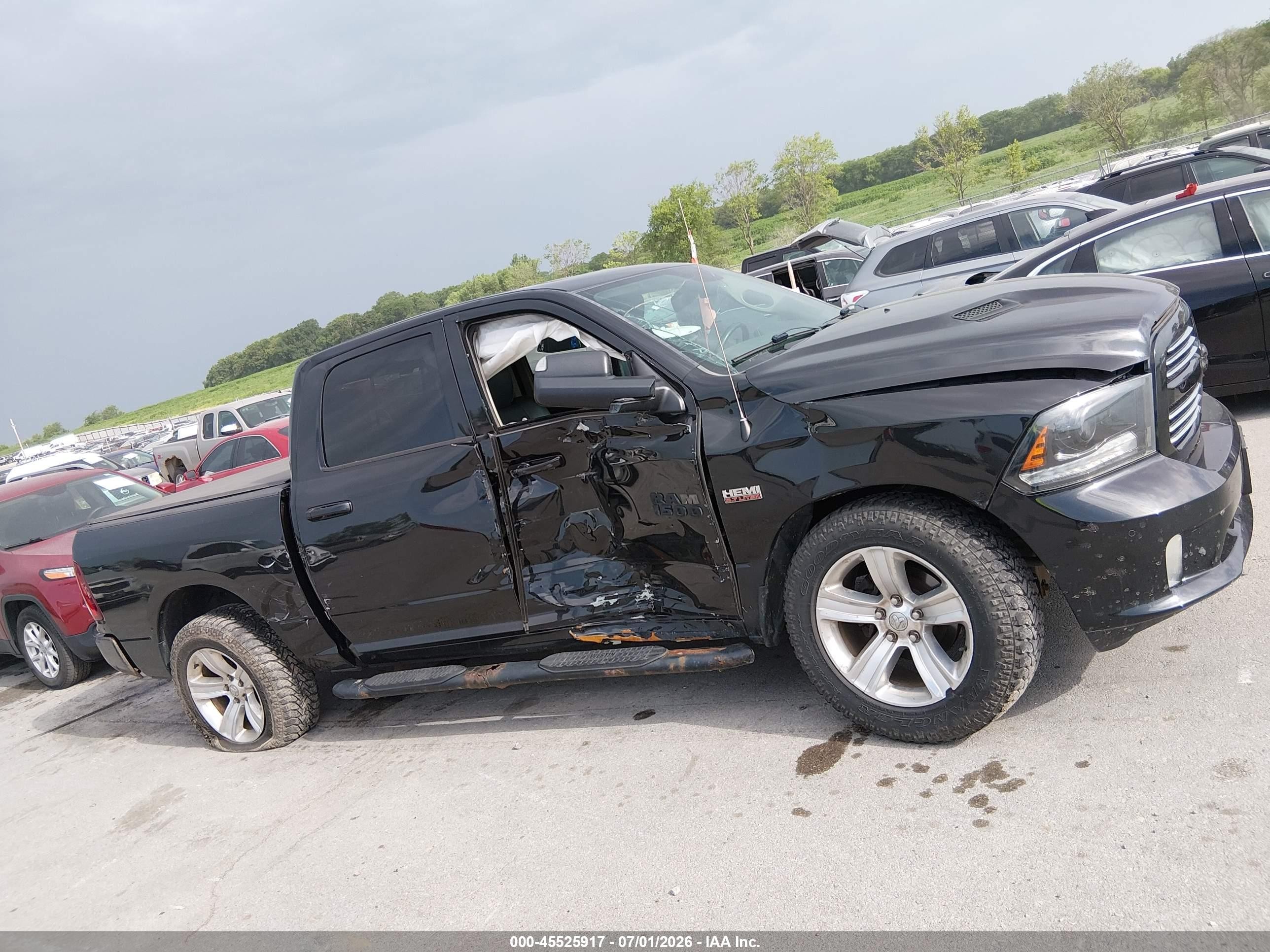 2015 Ram 1500 Sport Black vin: 1C6RR7MT6FS633746