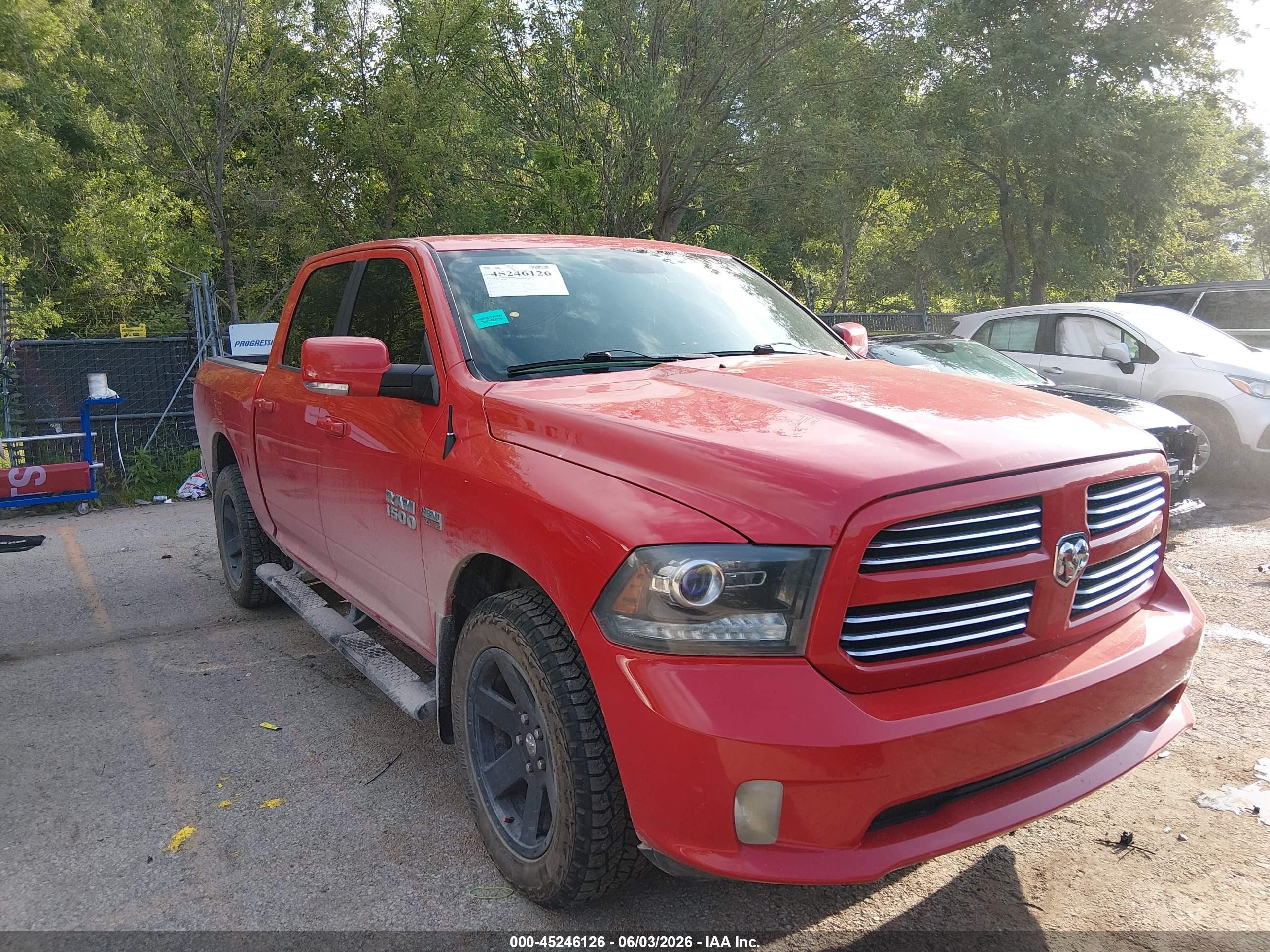 2014 Ram 1500 Sport Red vin: 1C6RR7MT7ES203027