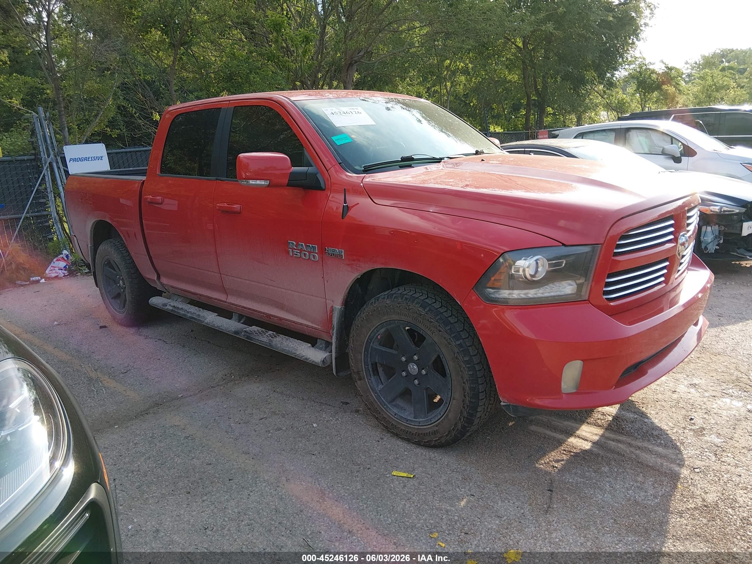 2014 Ram 1500 Sport Red vin: 1C6RR7MT7ES203027