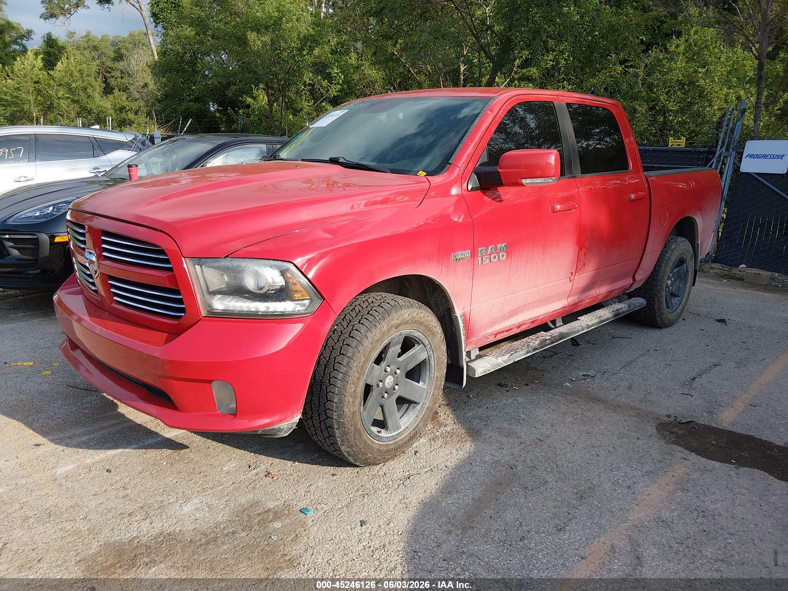 2014 Ram 1500 Sport Red vin: 1C6RR7MT7ES203027
