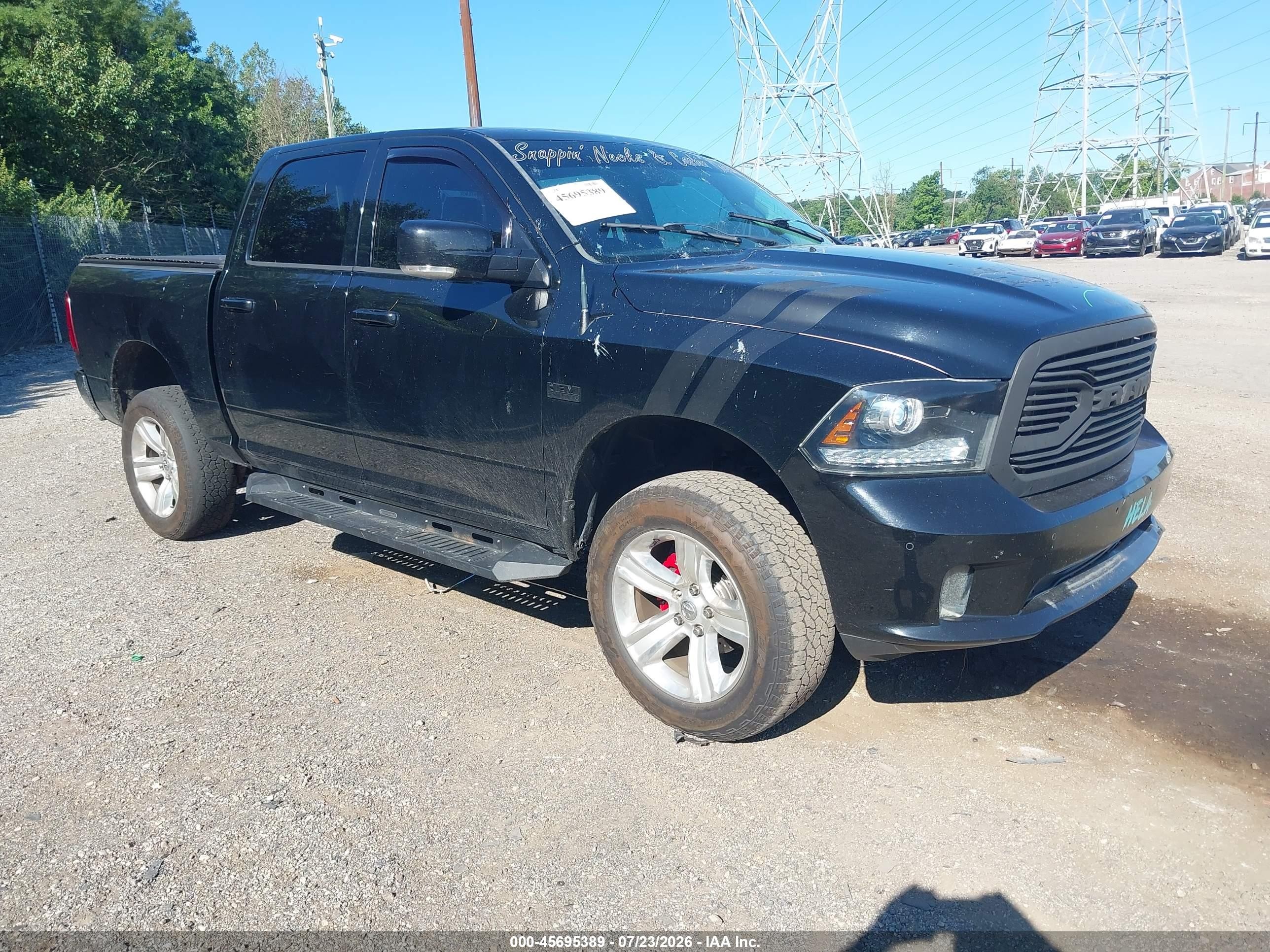 2014 Ram 1500 Sport Black vin: 1C6RR7MT7ES303306