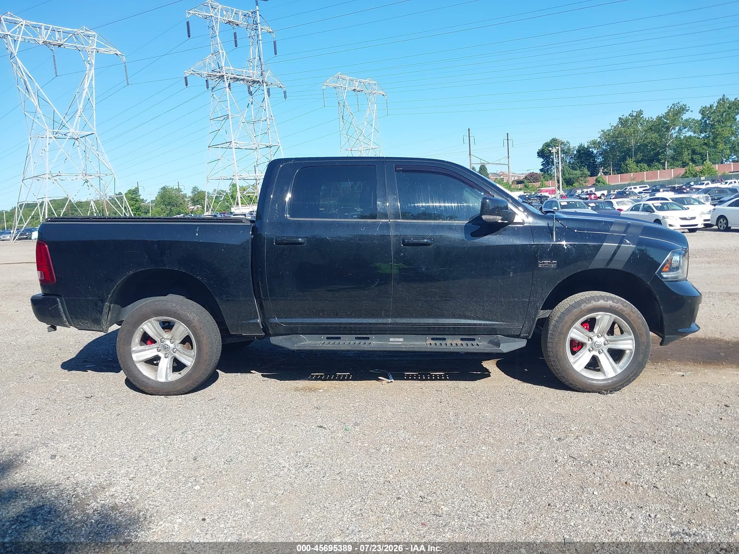 2014 Ram 1500 Sport Черный vin: 1C6RR7MT7ES303306