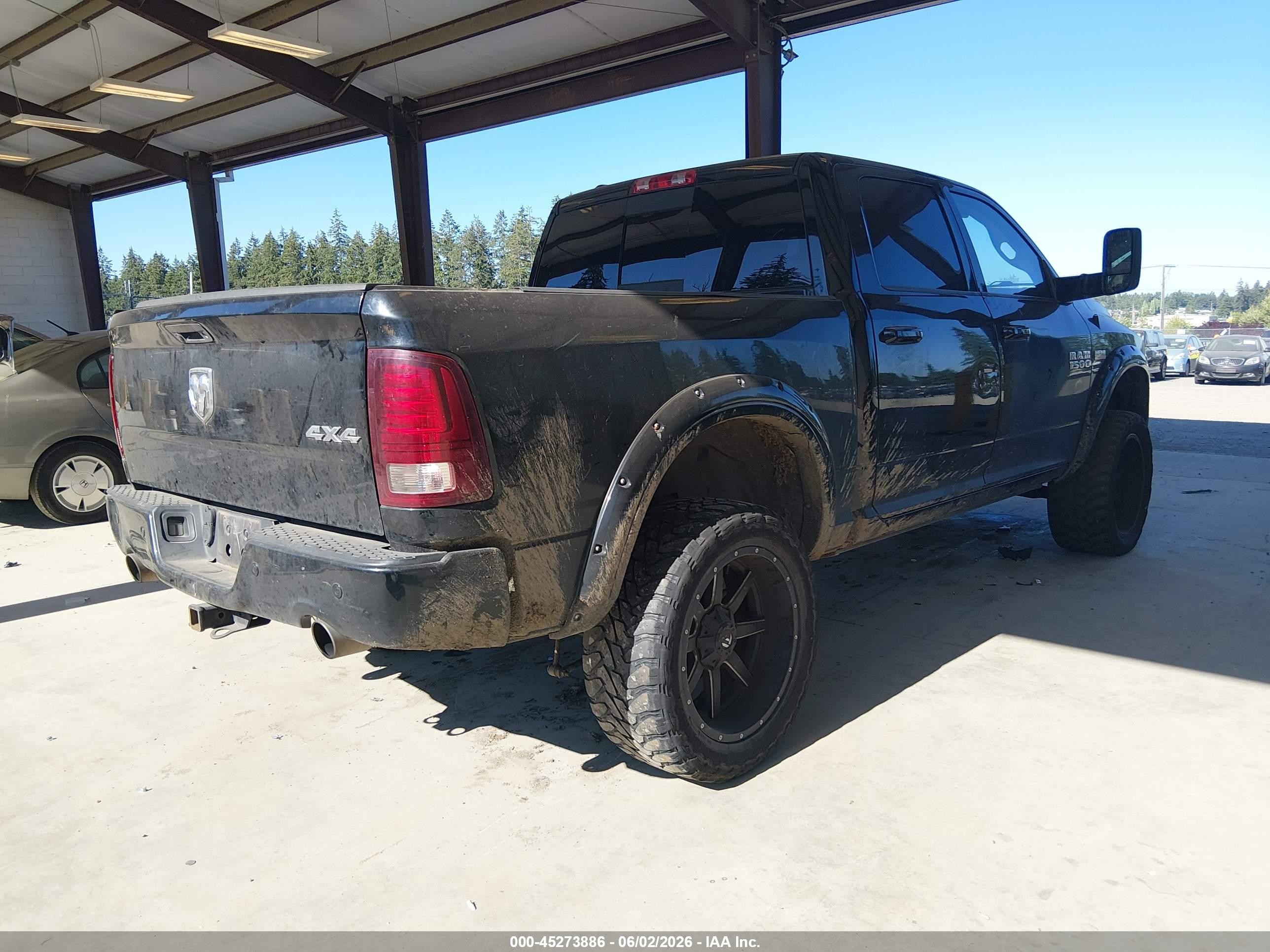2014 Ram 1500 Sport Black vin: 1C6RR7MT8ES417816