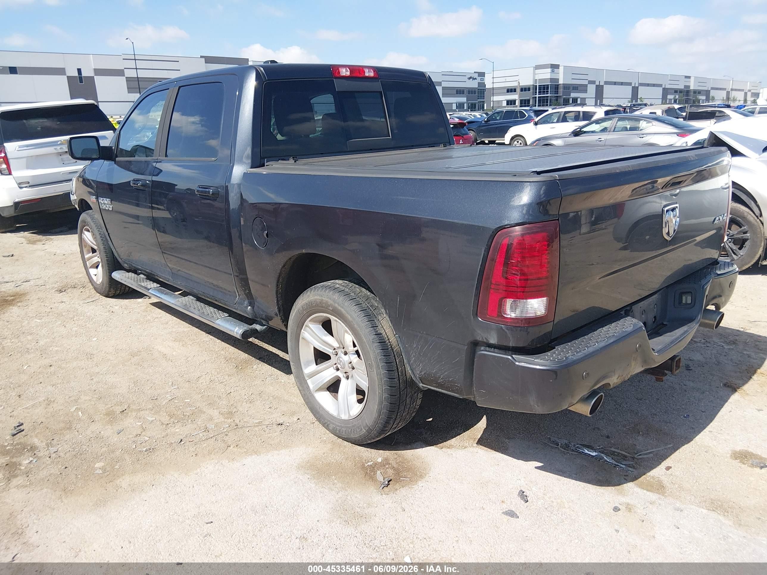 2015 Ram 1500 Sport Black vin: 1C6RR7MT8FS635370