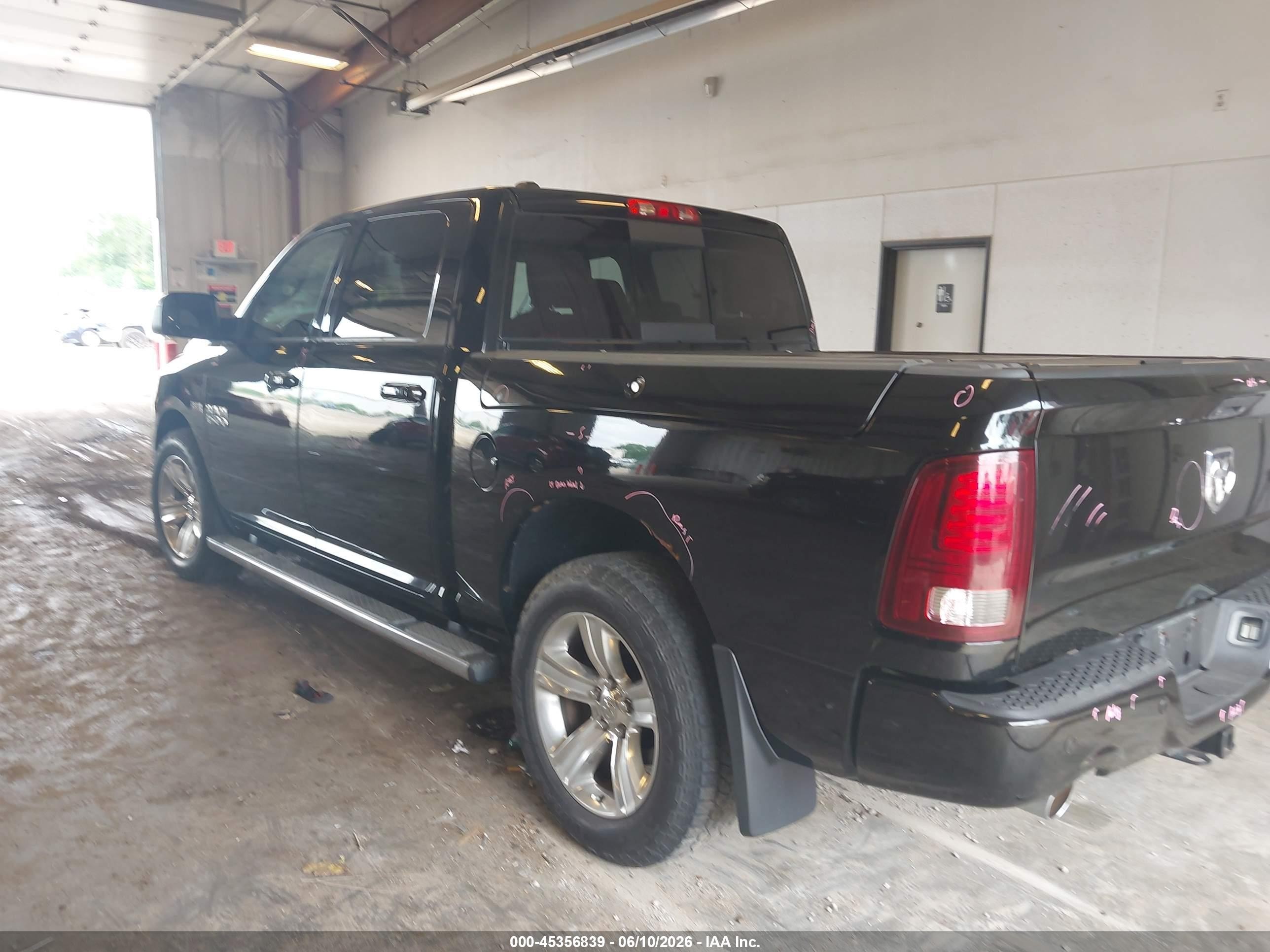 2014 Ram 1500 Sport Black vin: 1C6RR7MT9ES417842