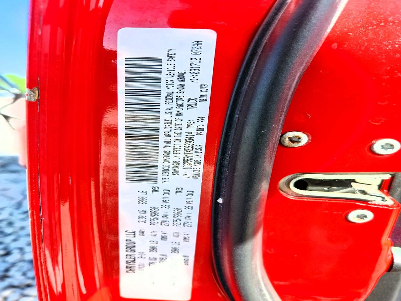 2014 Ram 1500 Sport Red vin: 1C6RR7MTXES303414