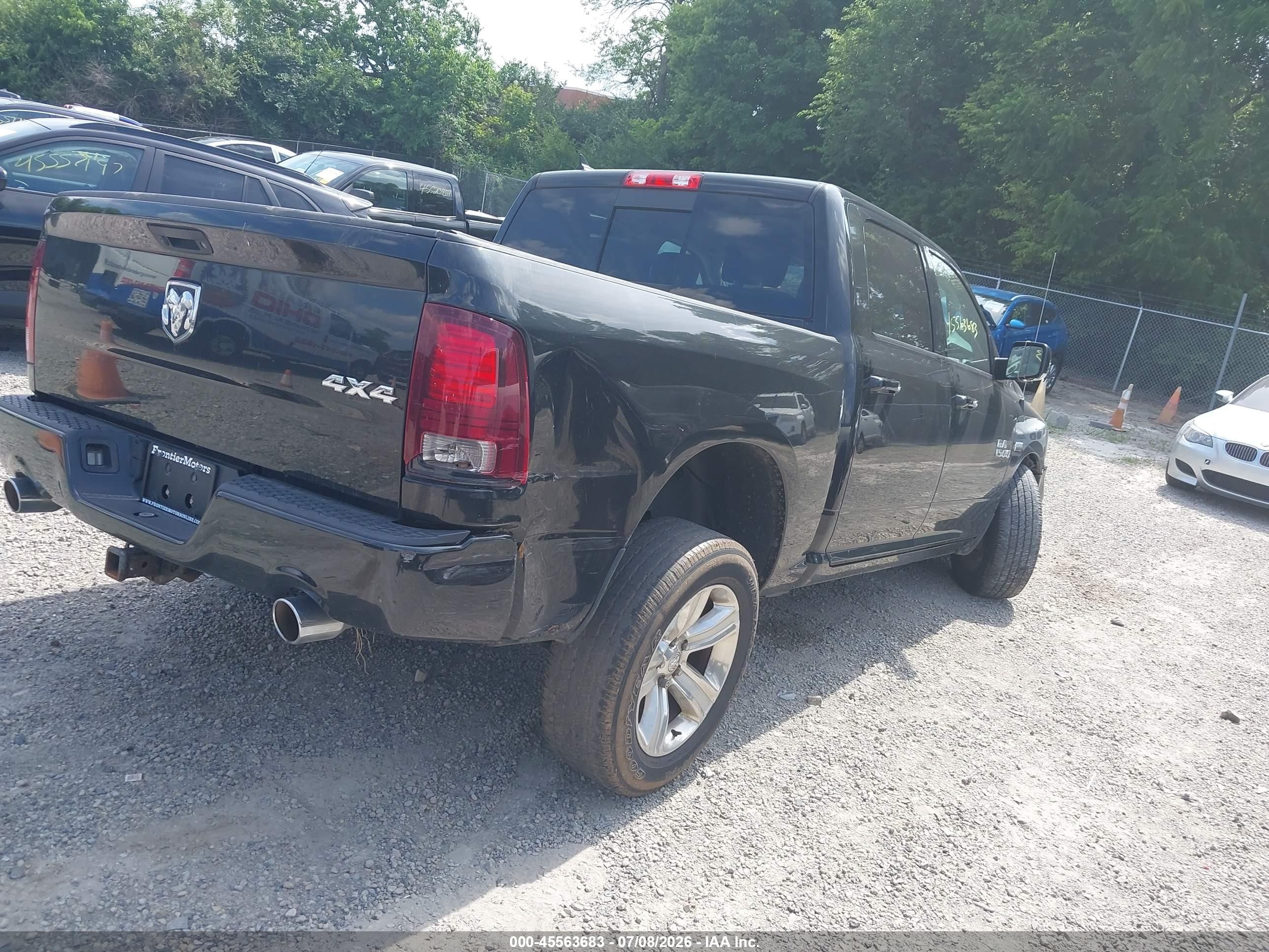 2015 Ram 1500 Sport Черный vin: 1C6RR7MTXFS699555