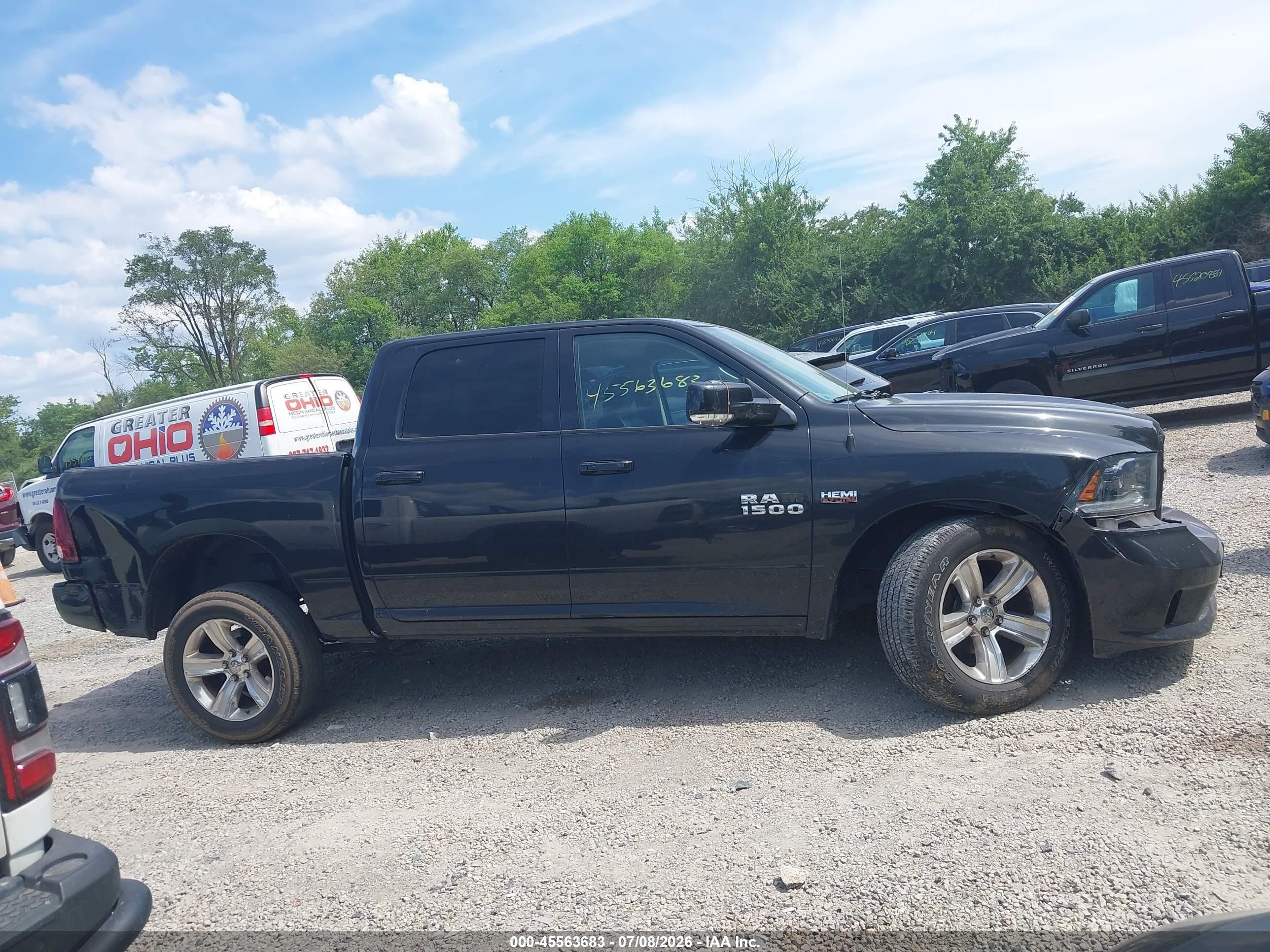 2015 Ram 1500 Sport Черный vin: 1C6RR7MTXFS699555