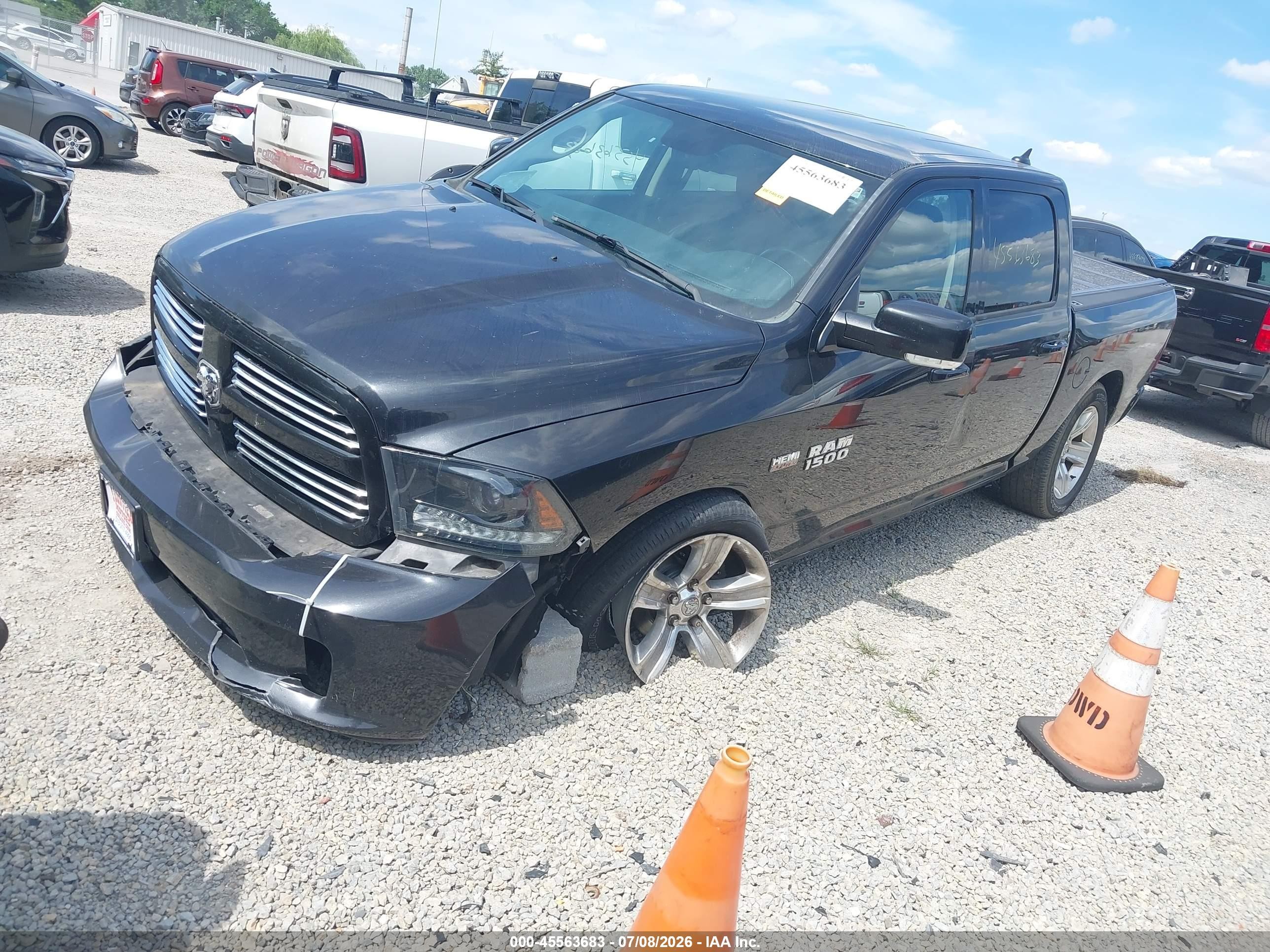 2015 Ram 1500 Sport Черный vin: 1C6RR7MTXFS699555