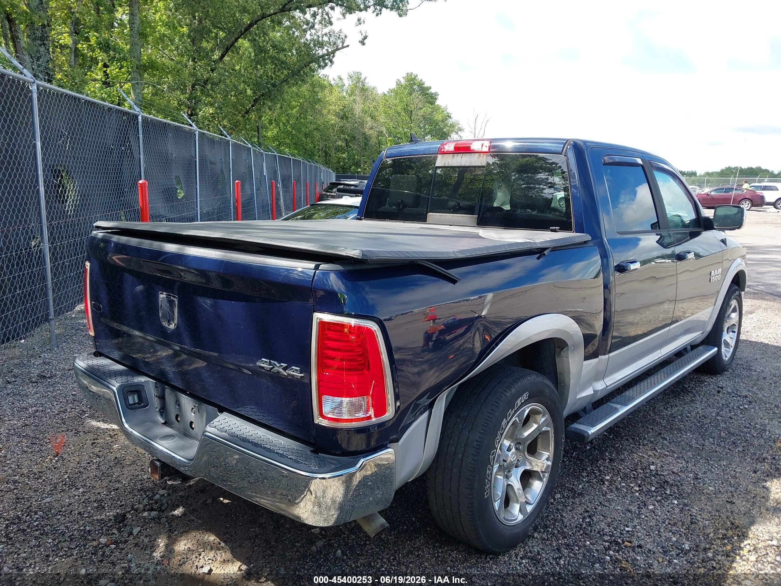 2015 Ram 1500 Laramie Dark Blue vin: 1C6RR7NG9FS733518