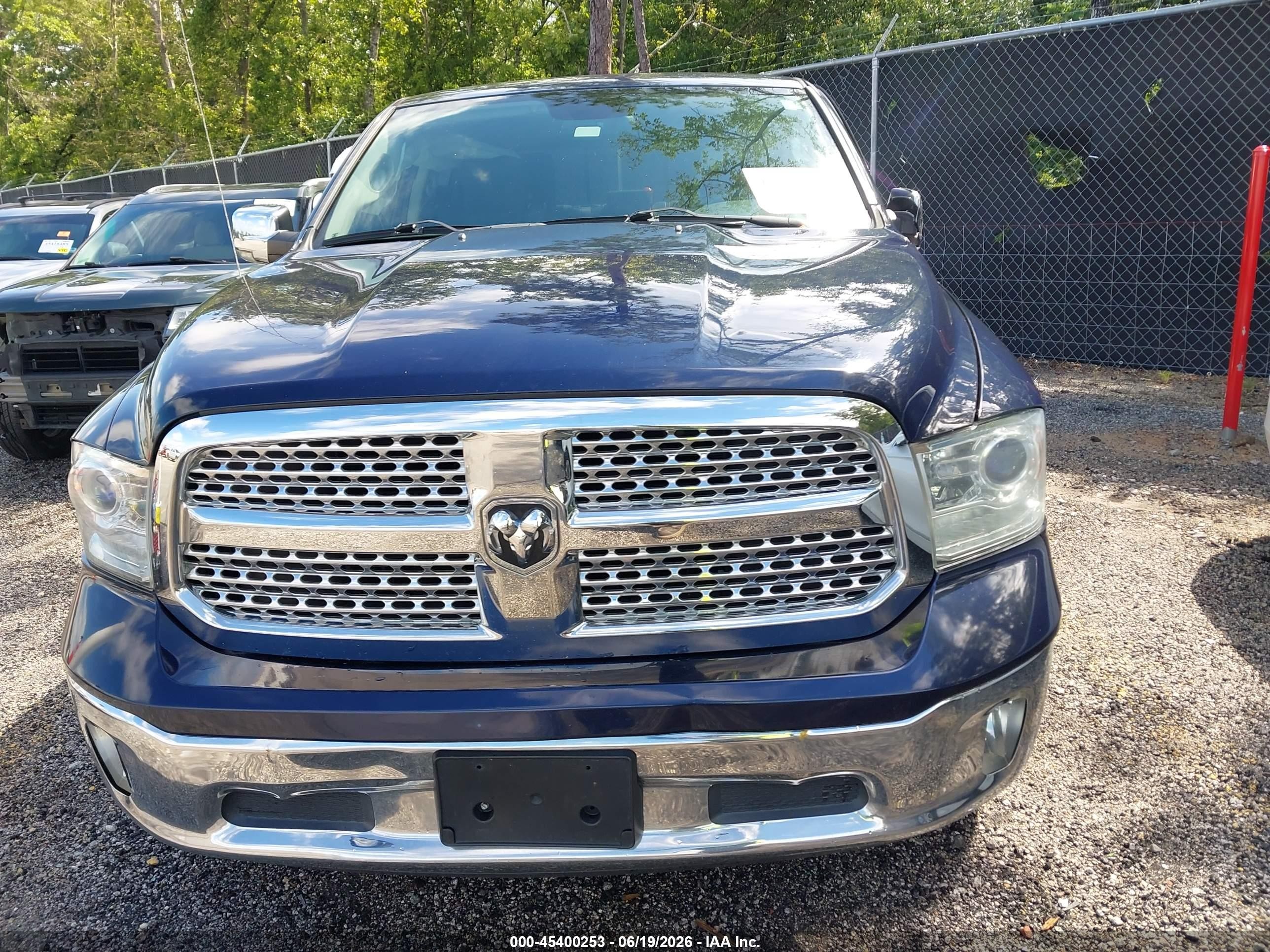 2015 Ram 1500 Laramie Dark Blue vin: 1C6RR7NG9FS733518