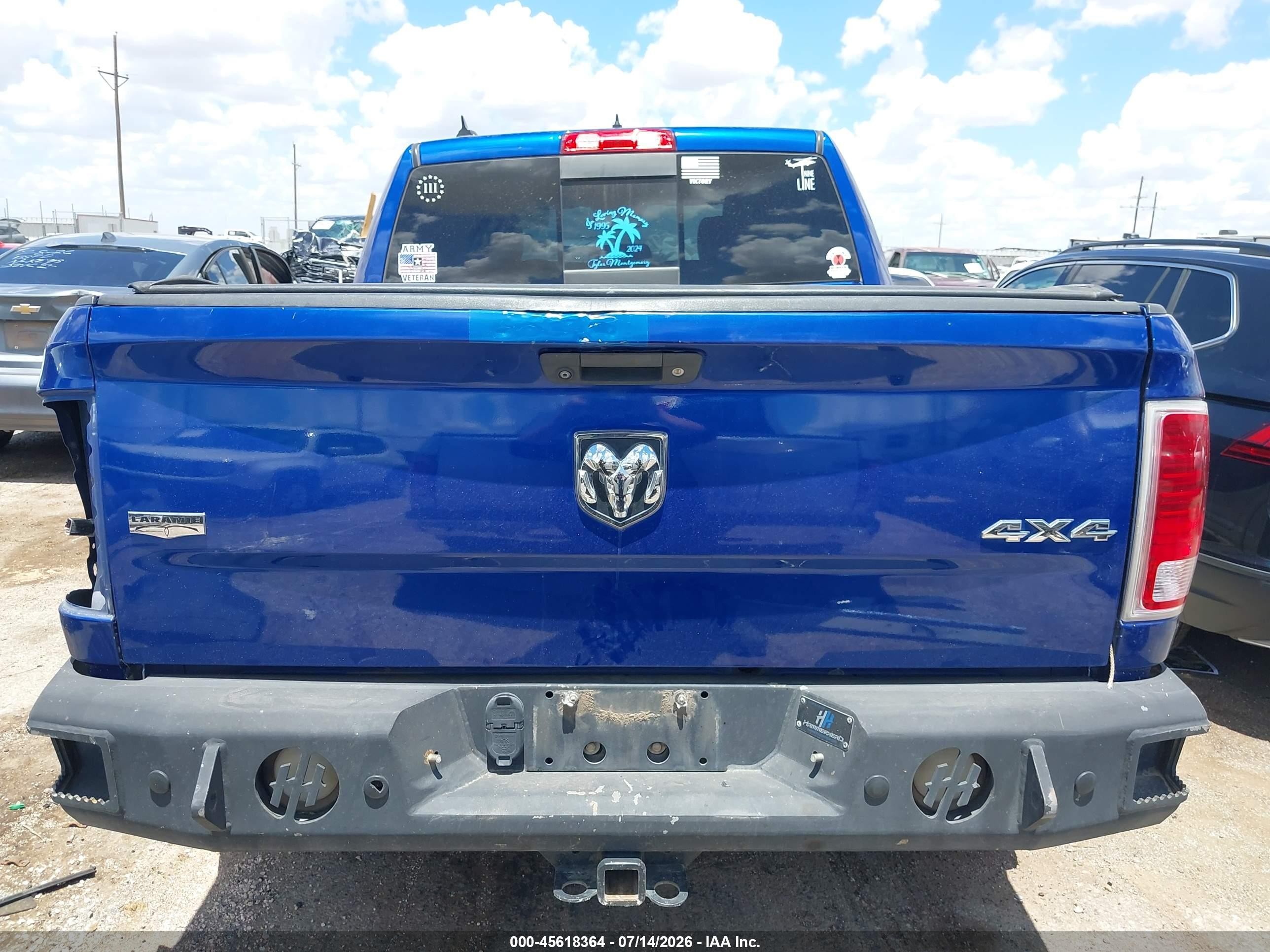2015 Ram 1500 Laramie Blue vin: 1C6RR7NM0FS531673