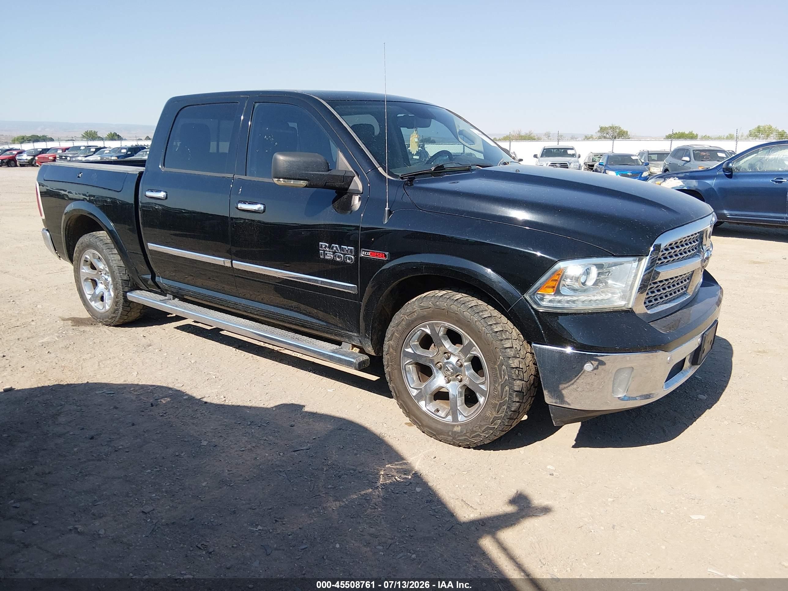 2015 Ram 1500 Laramie Black vin: 1C6RR7NM9FS567894