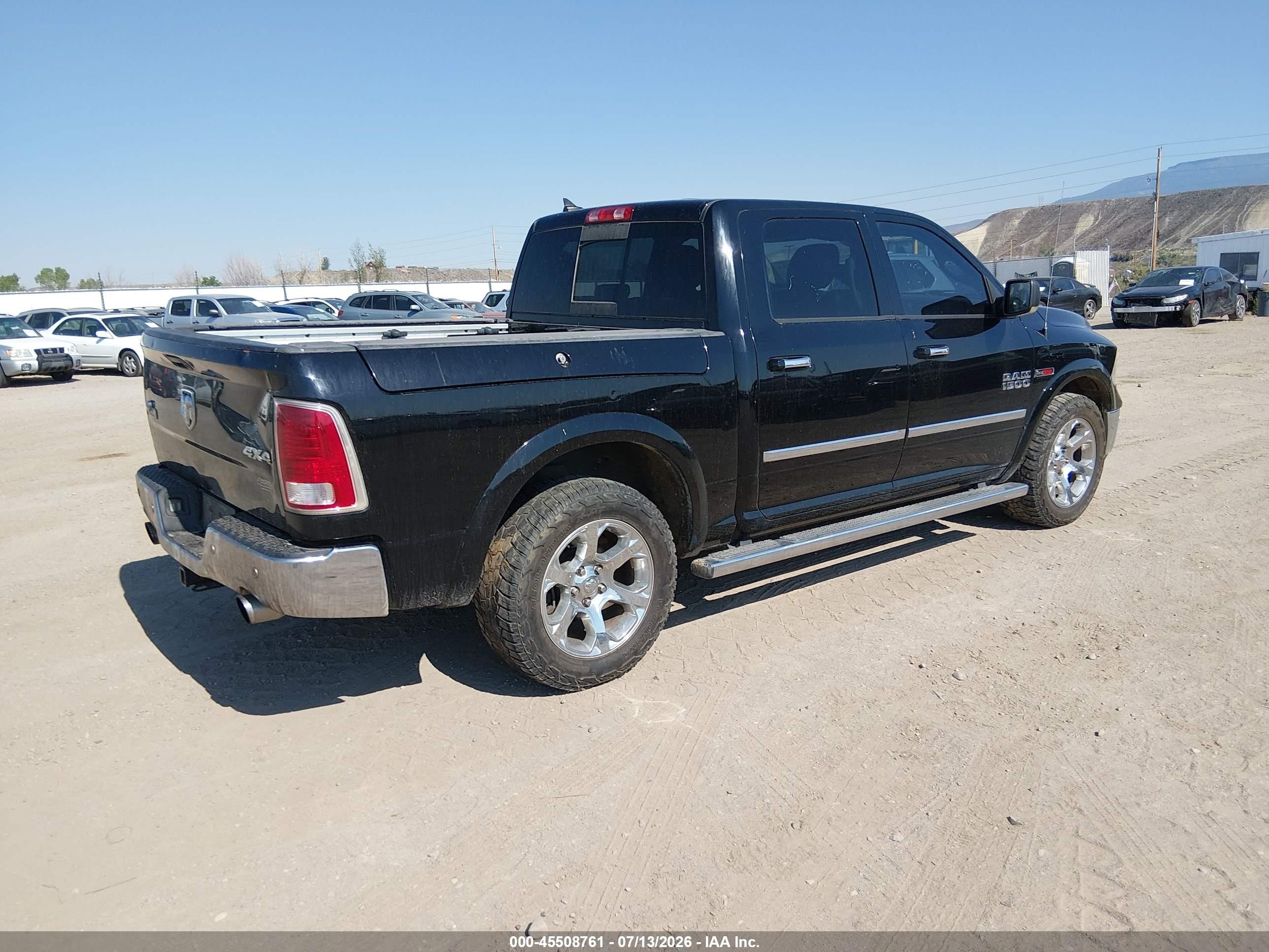 2015 Ram 1500 Laramie Black vin: 1C6RR7NM9FS567894