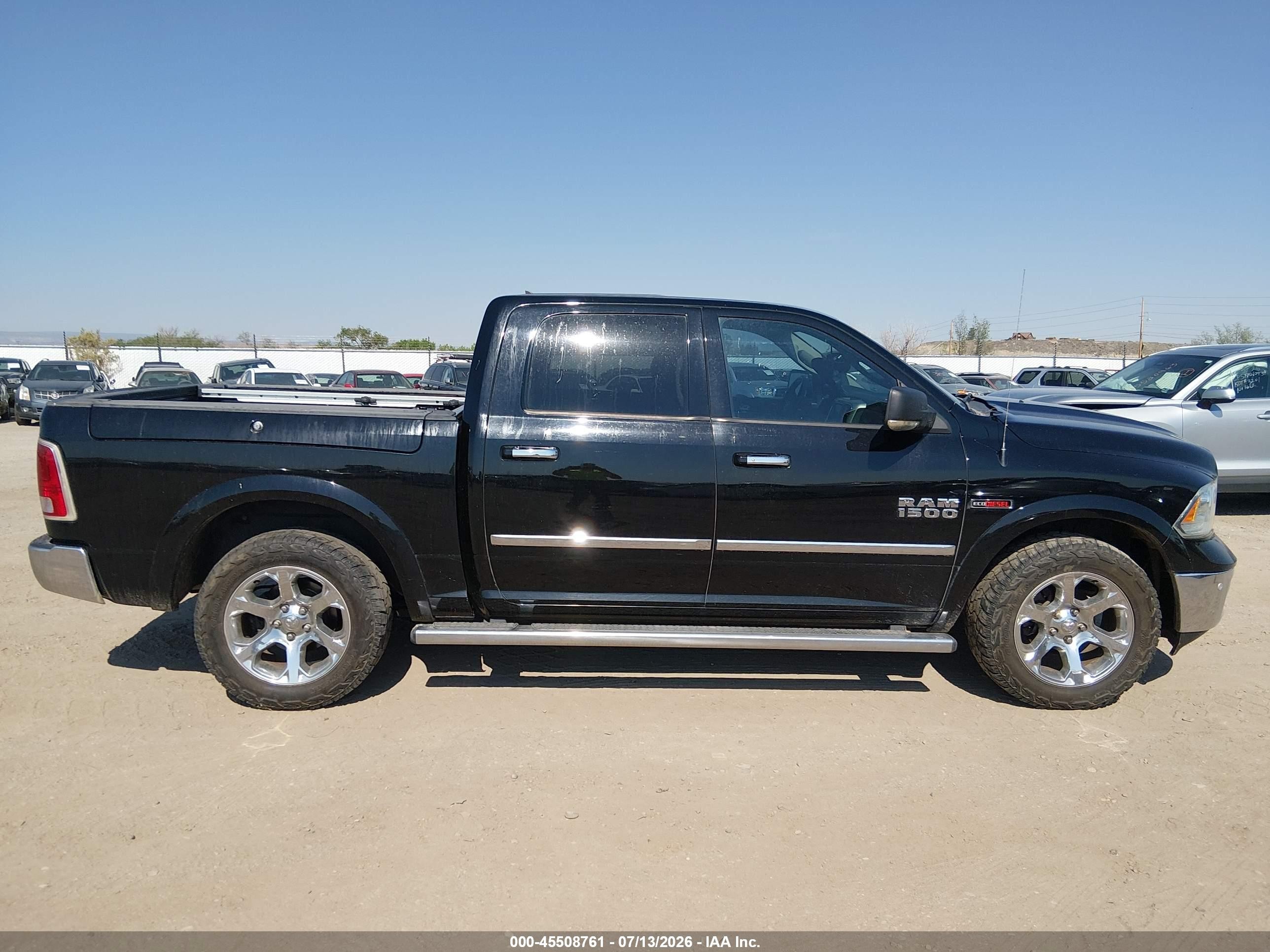 2015 Ram 1500 Laramie Black vin: 1C6RR7NM9FS567894