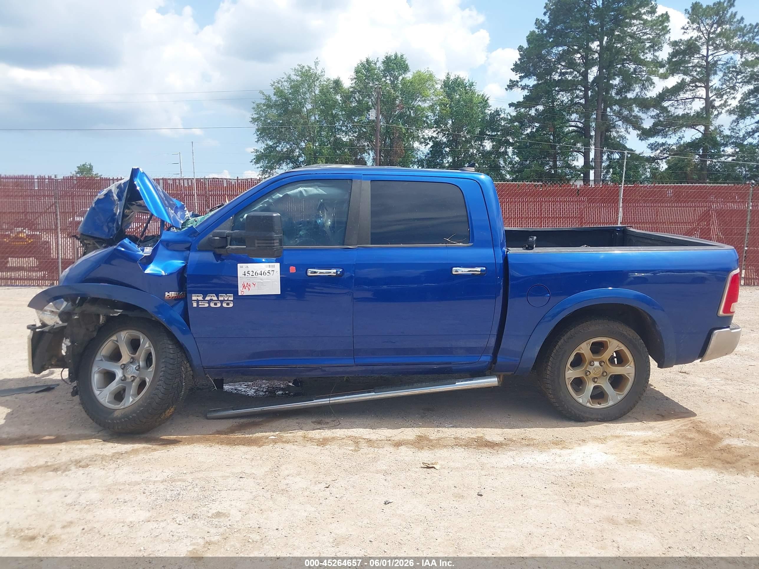 2014 Ram 1500 Laramie Light Blue vin: 1C6RR7NT2ES242977