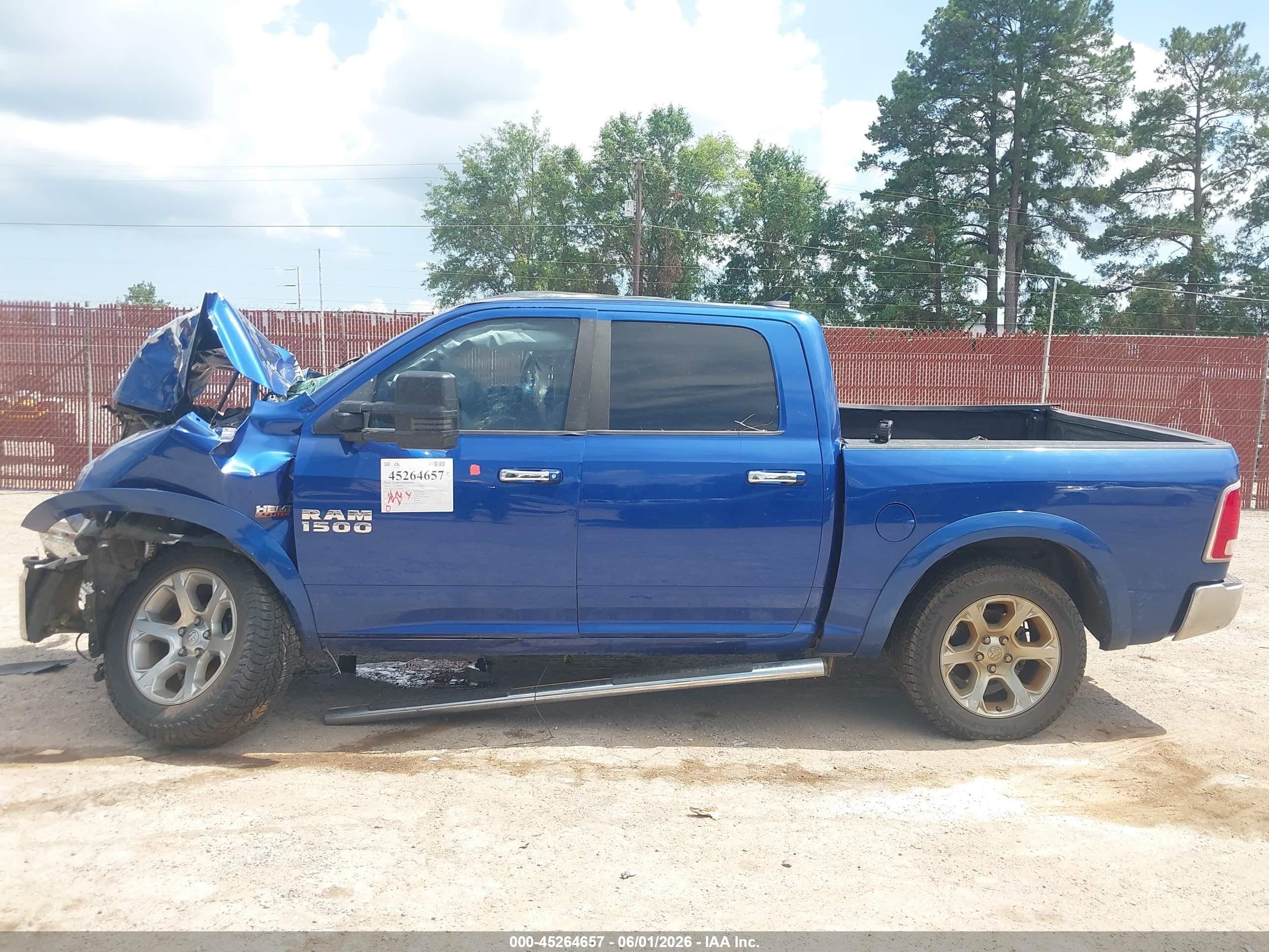 2014 Ram 1500 Laramie Light Blue vin: 1C6RR7NT2ES242977