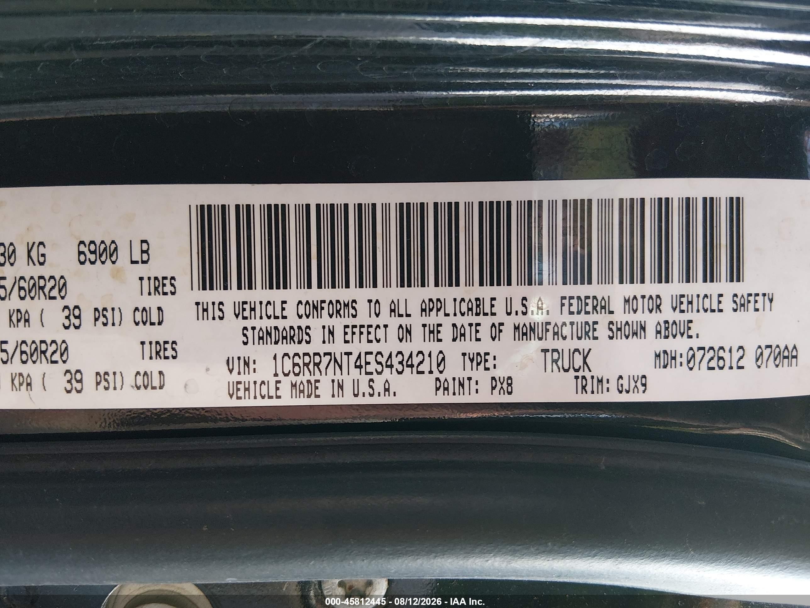 2014 Ram 1500 Laramie Black vin: 1C6RR7NT4ES434210