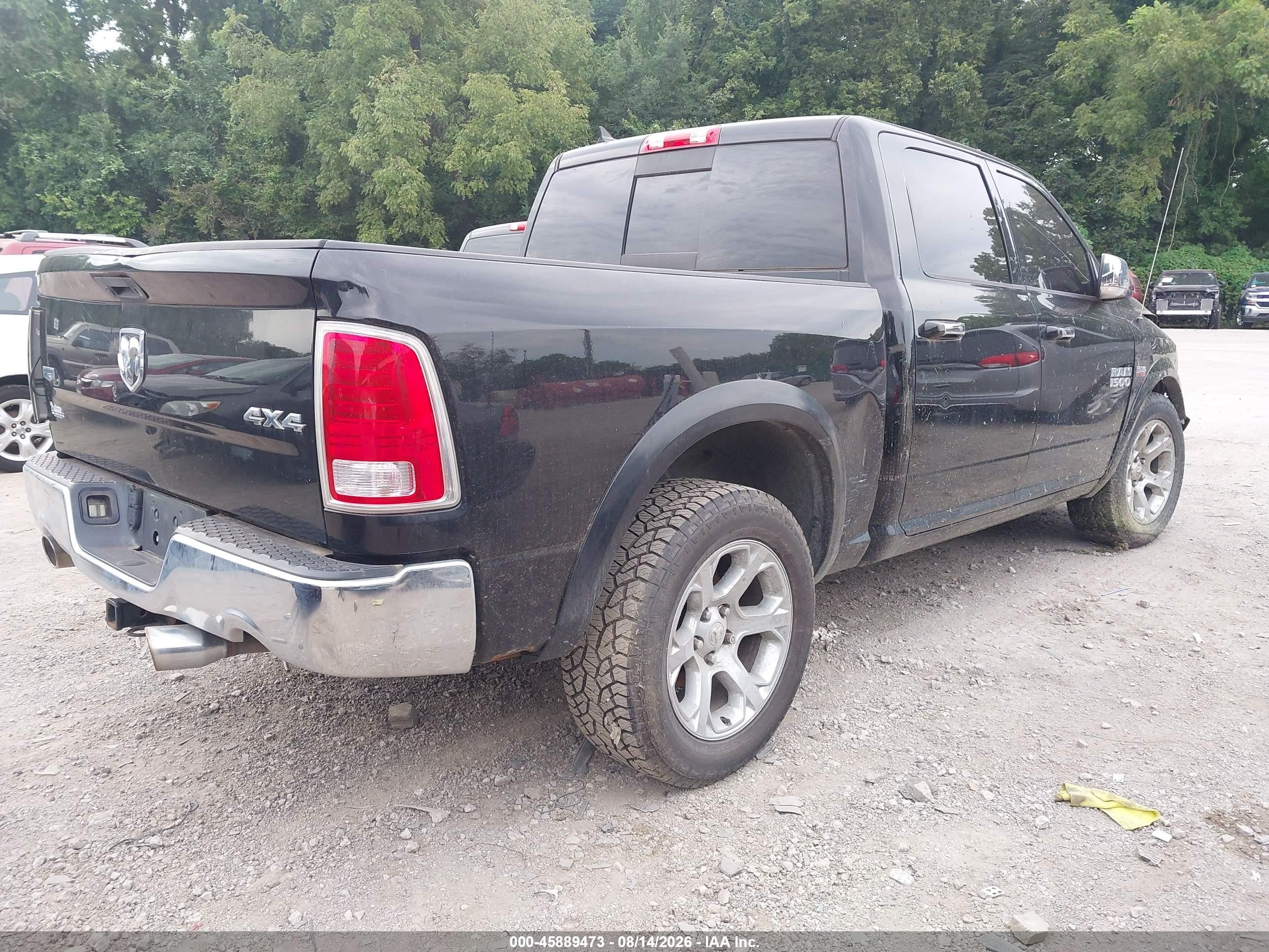 2014 Ram 1500 Laramie Black vin: 1C6RR7NT4ES449368