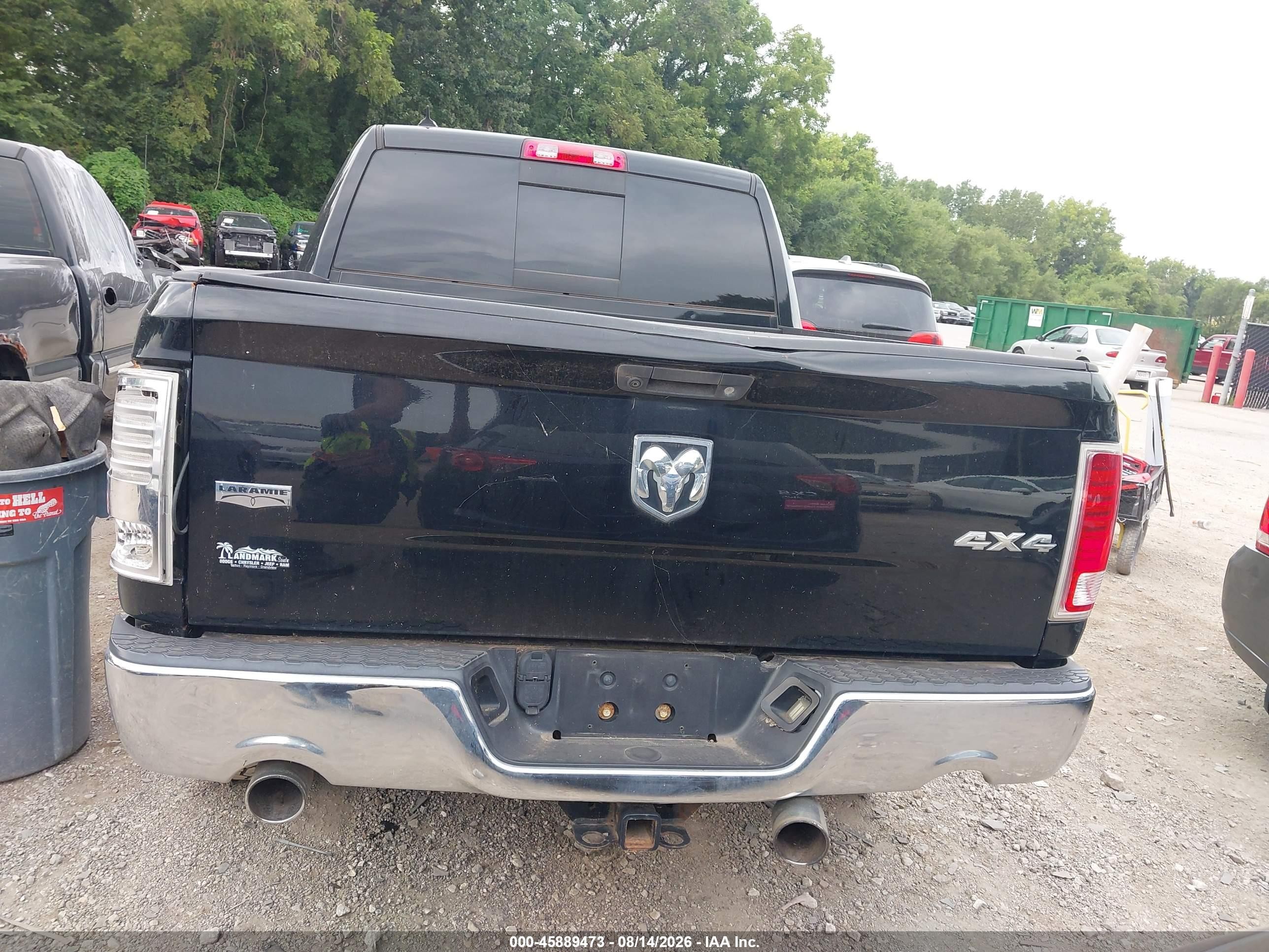 2014 Ram 1500 Laramie Black vin: 1C6RR7NT4ES449368