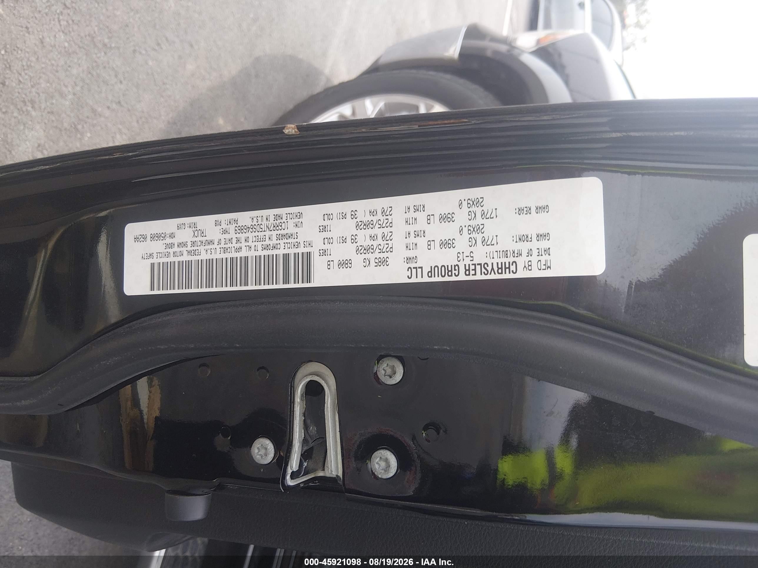 2013 Ram 1500 Laramie Black vin: 1C6RR7NT5DS646869