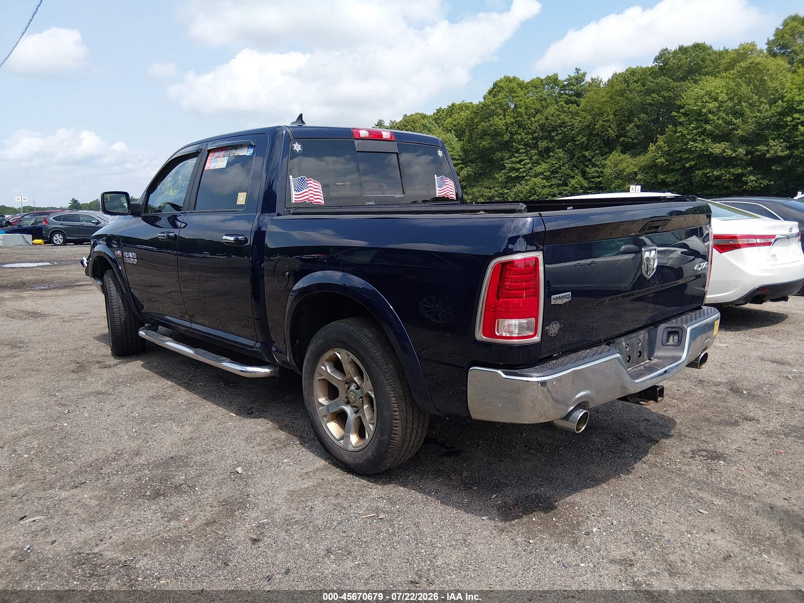 2014 Ram 1500 Laramie Синий vin: 1C6RR7NT6ES177194