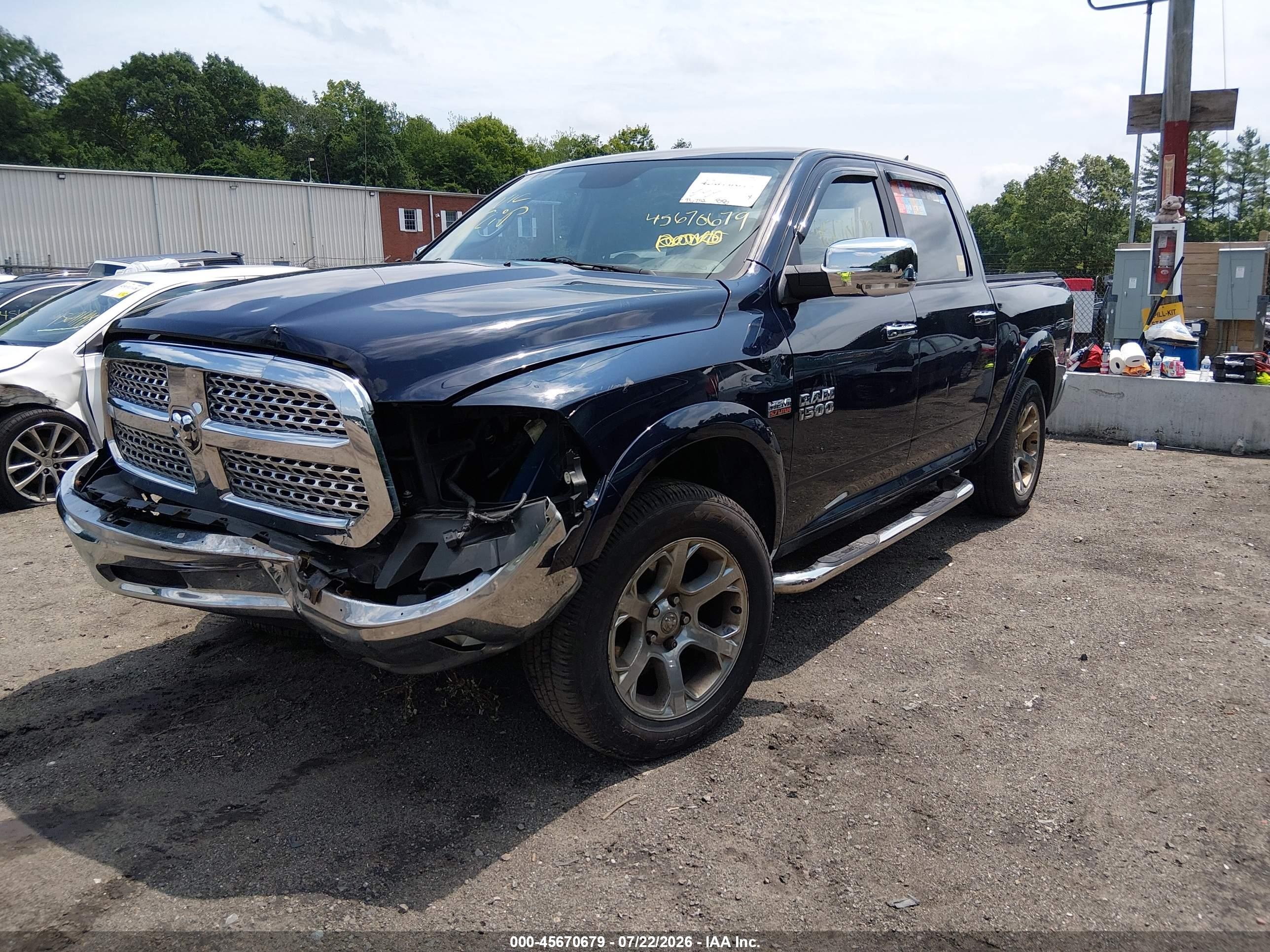 2014 Ram 1500 Laramie Синий vin: 1C6RR7NT6ES177194