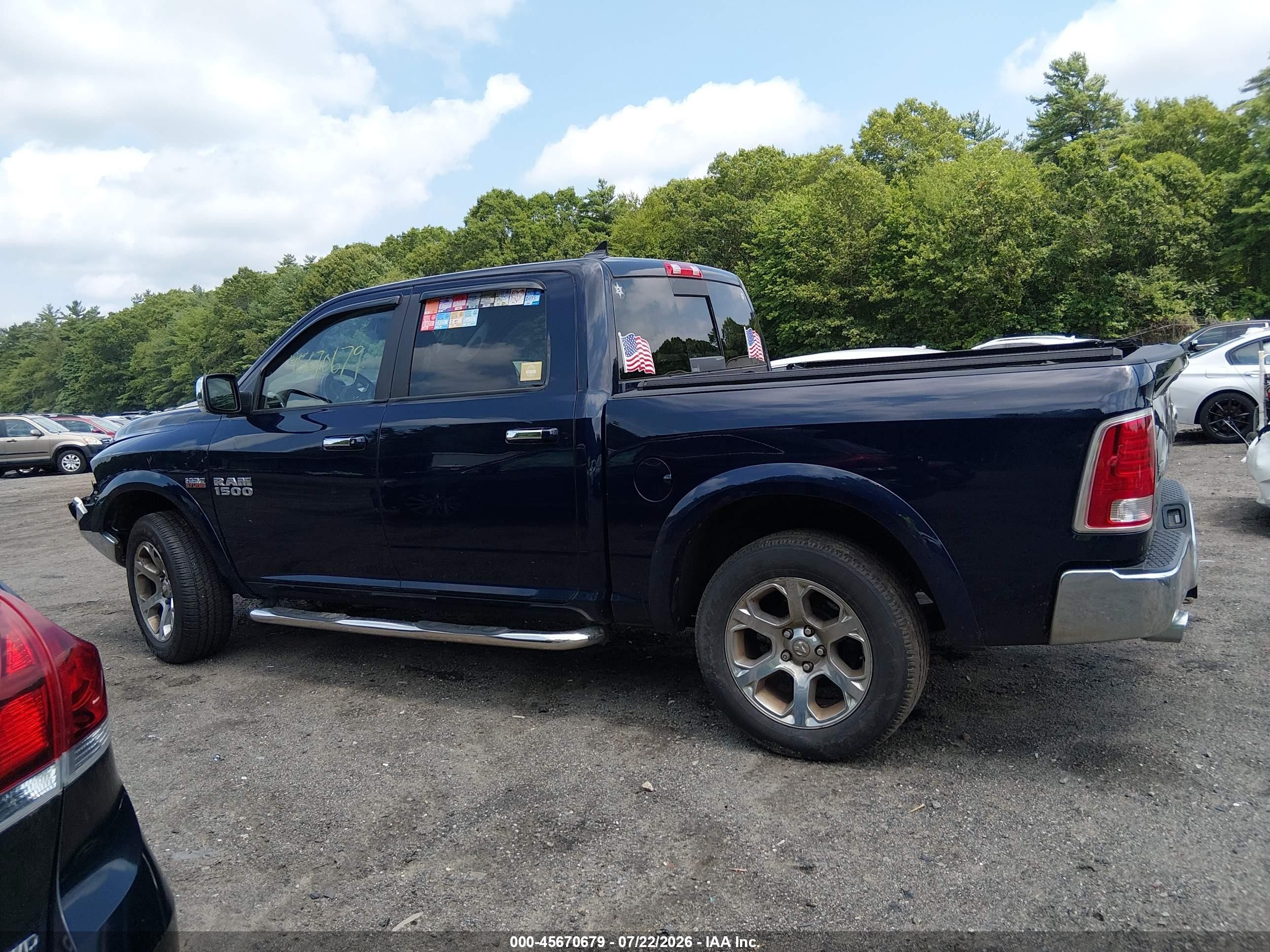 2014 Ram 1500 Laramie Синий vin: 1C6RR7NT6ES177194