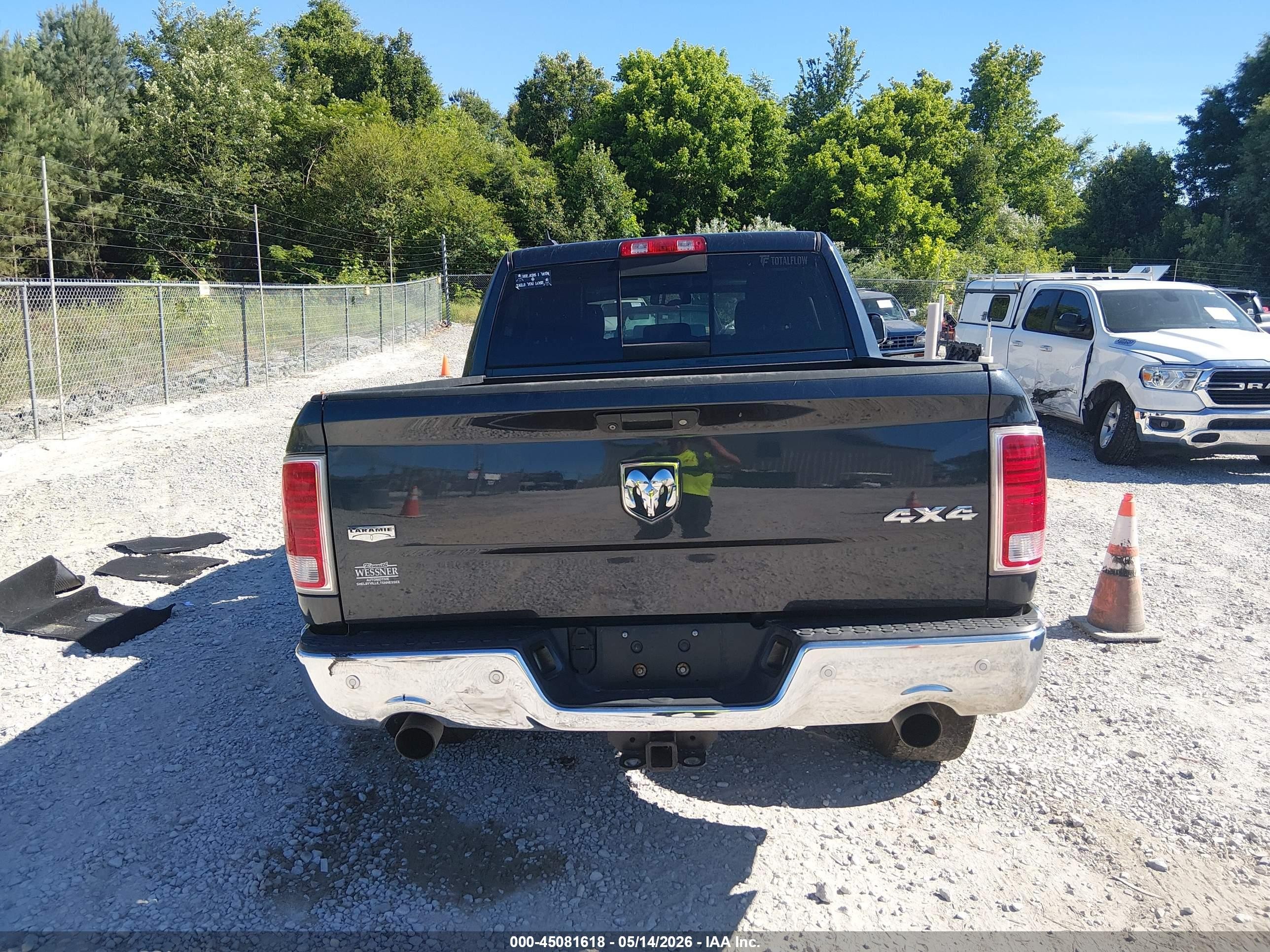 2014 Ram 1500 Laramie Black vin: 1C6RR7NT6ES194254