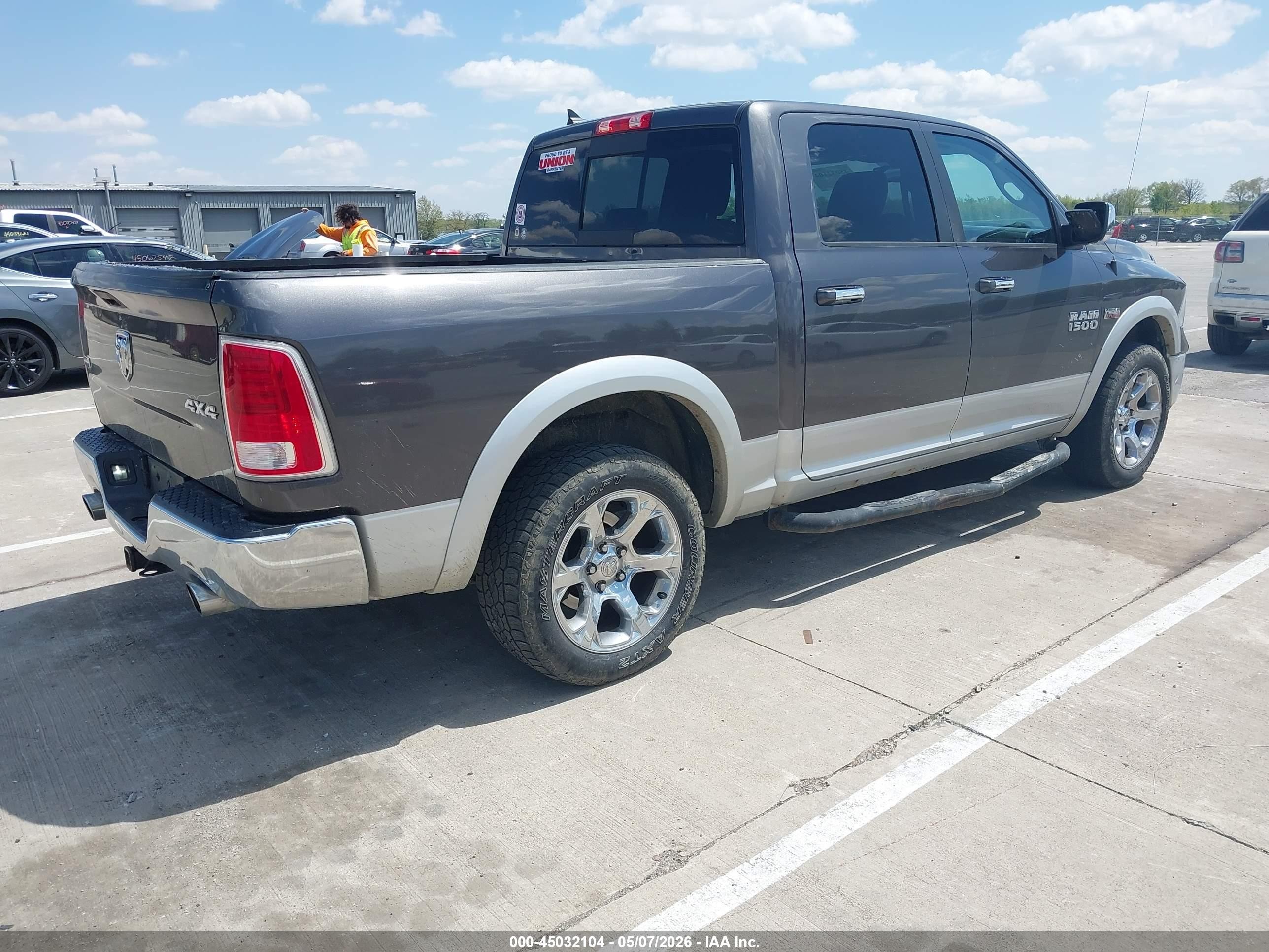 2014 Ram 1500 Laramie Серый vin: 1C6RR7NT7ES277305