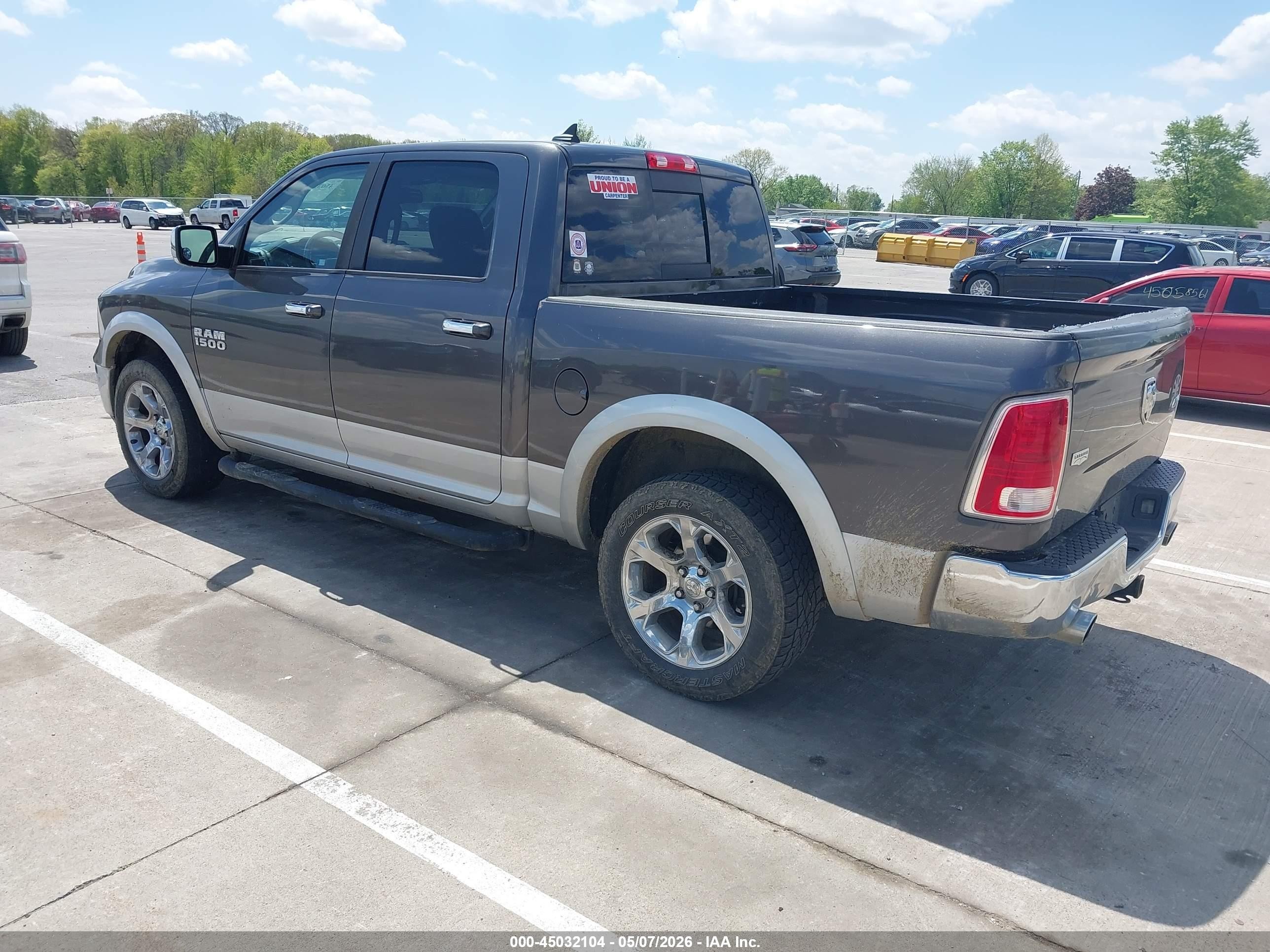 2014 Ram 1500 Laramie Серый vin: 1C6RR7NT7ES277305