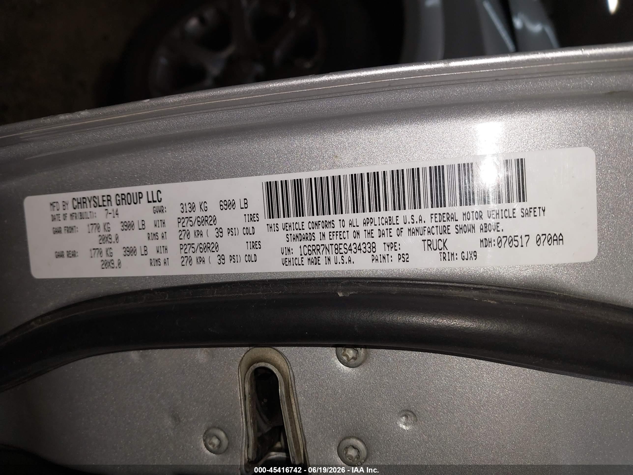 2014 Ram 1500 Laramie Silver vin: 1C6RR7NT8ES434338