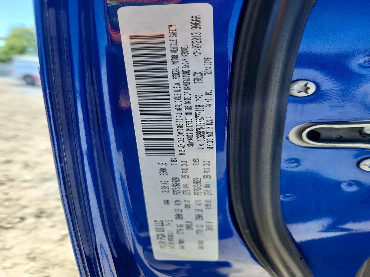2015 Ram 1500 Laramie Blue vin: 1C6RR7NT8FS777118