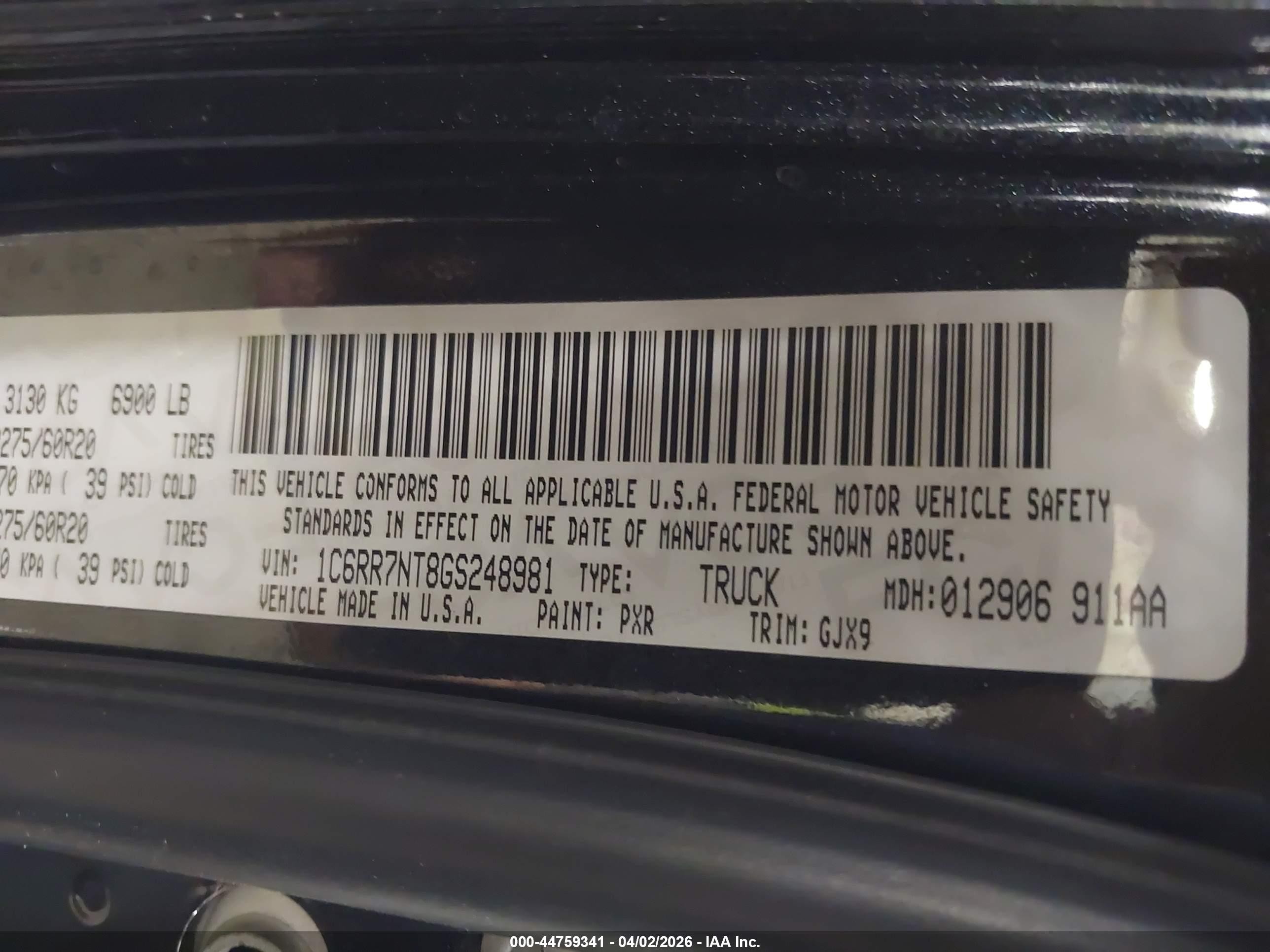 2016 Ram 1500 Laramie Черный vin: 1C6RR7NT8GS248981