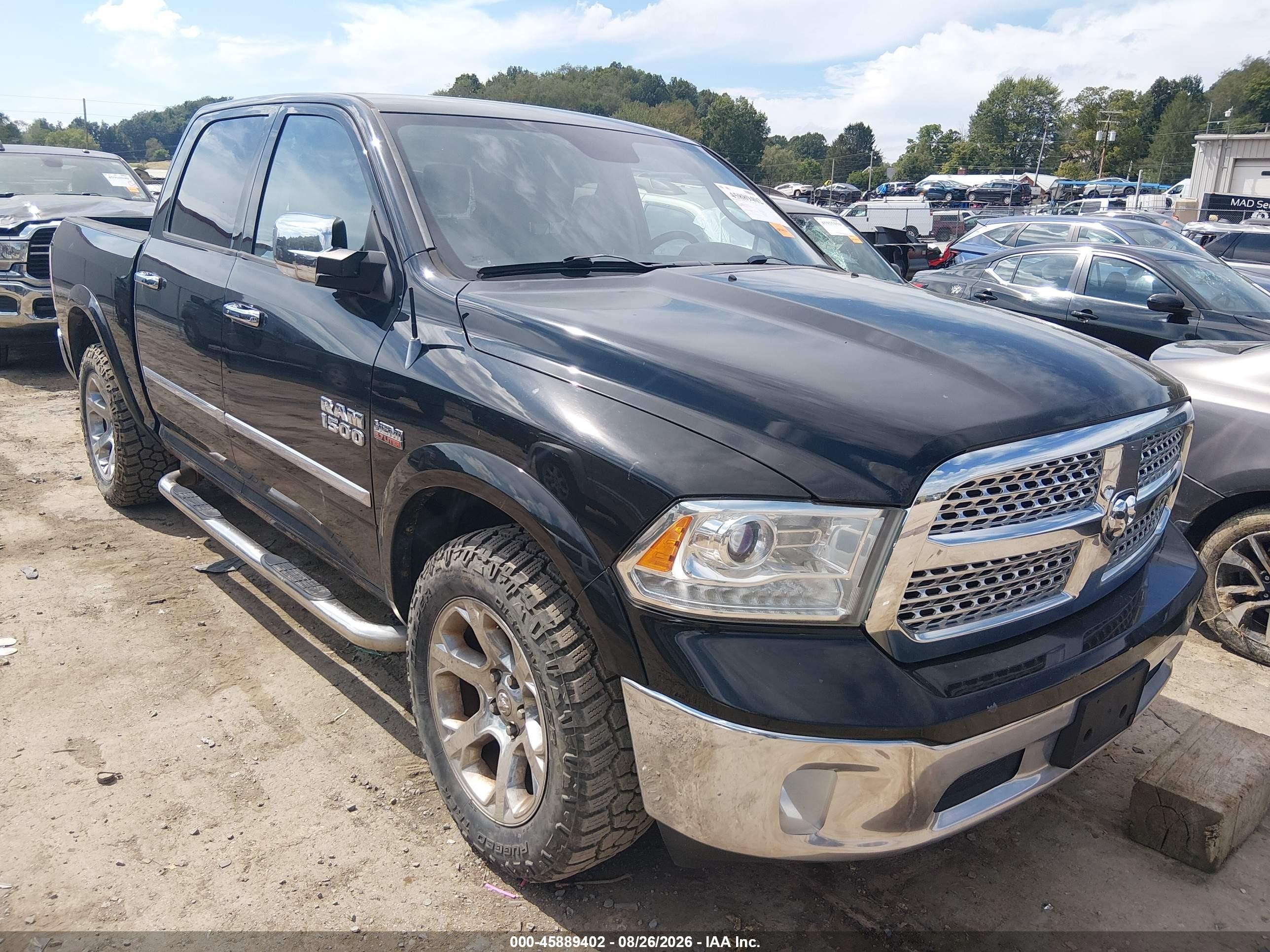 2013 Ram 1500 Laramie Черный vin: 1C6RR7NTXDS721307