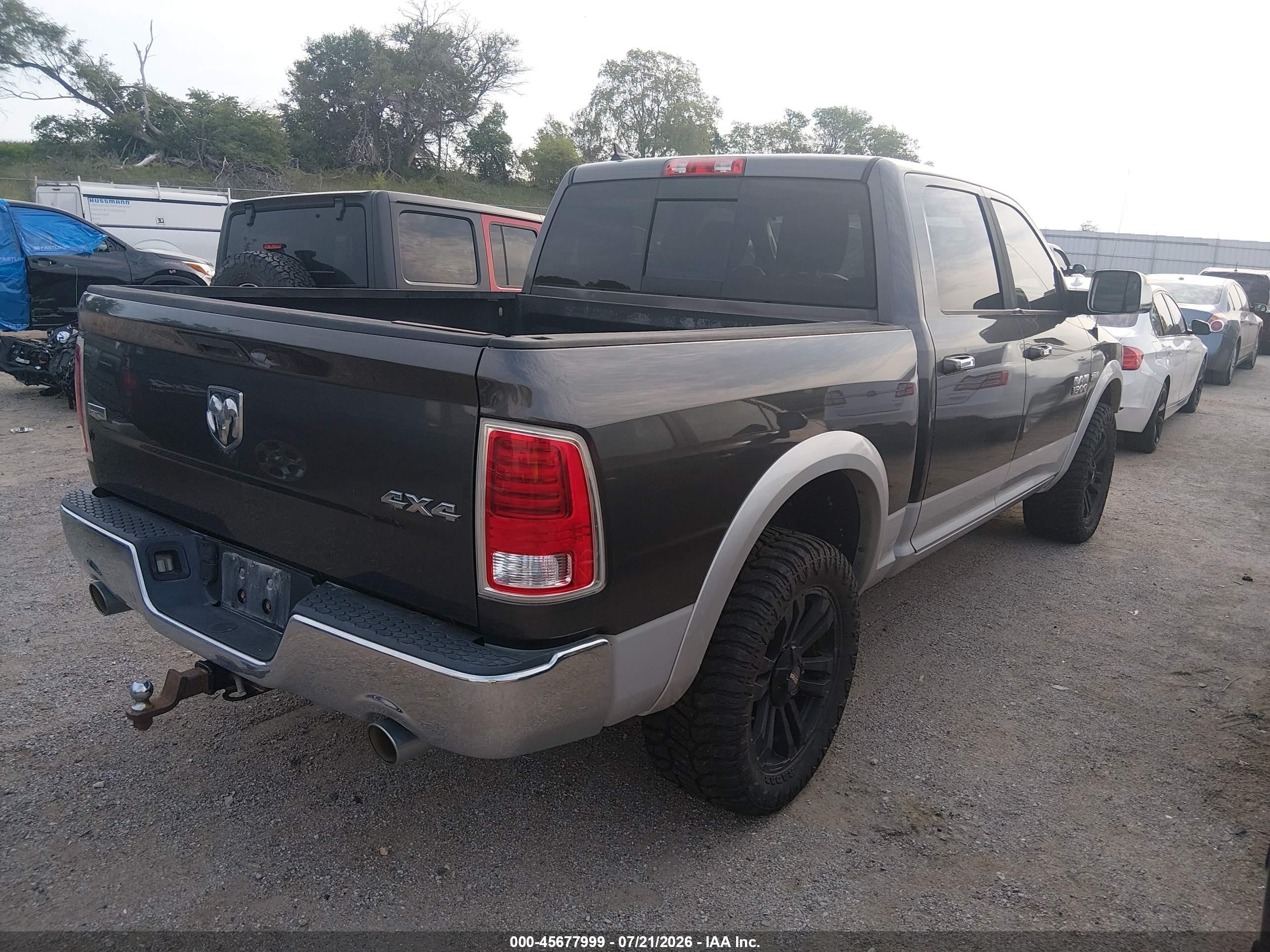 2014 Ram 1500 Laramie Gray vin: 1C6RR7NTXES246260