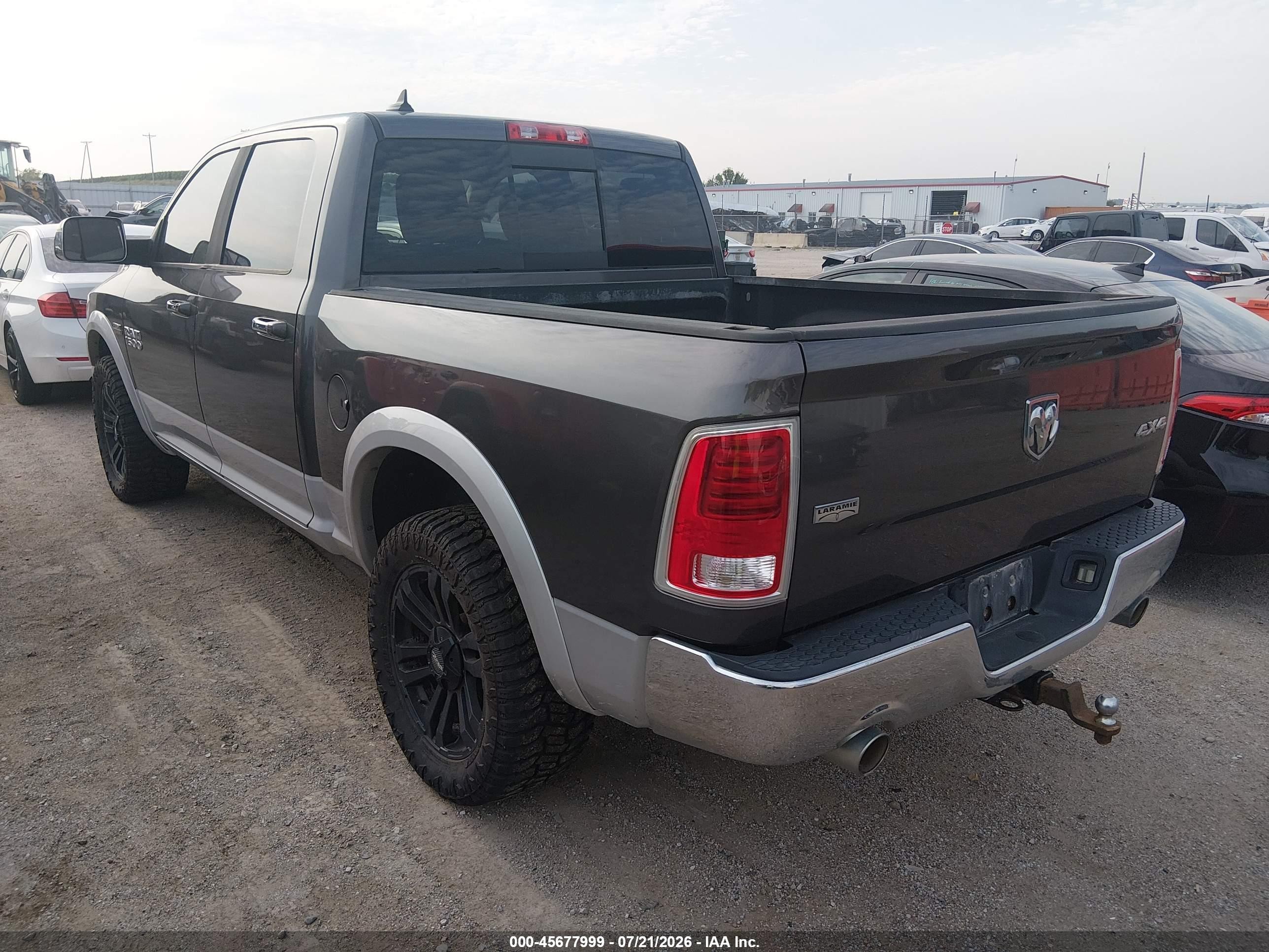 2014 Ram 1500 Laramie Gray vin: 1C6RR7NTXES246260