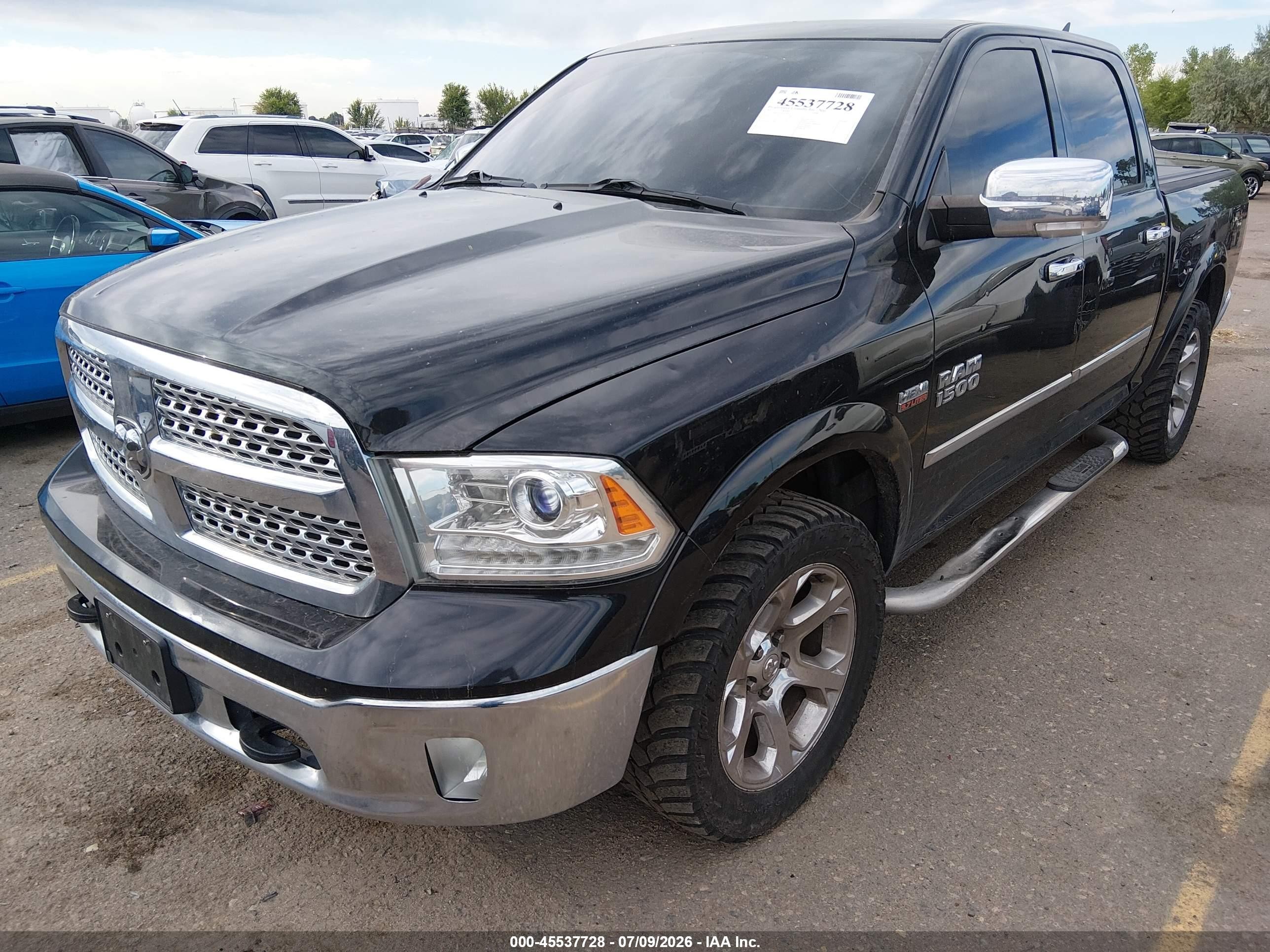 2015 Ram 1500 Laramie Black vin: 1C6RR7NTXFS738479
