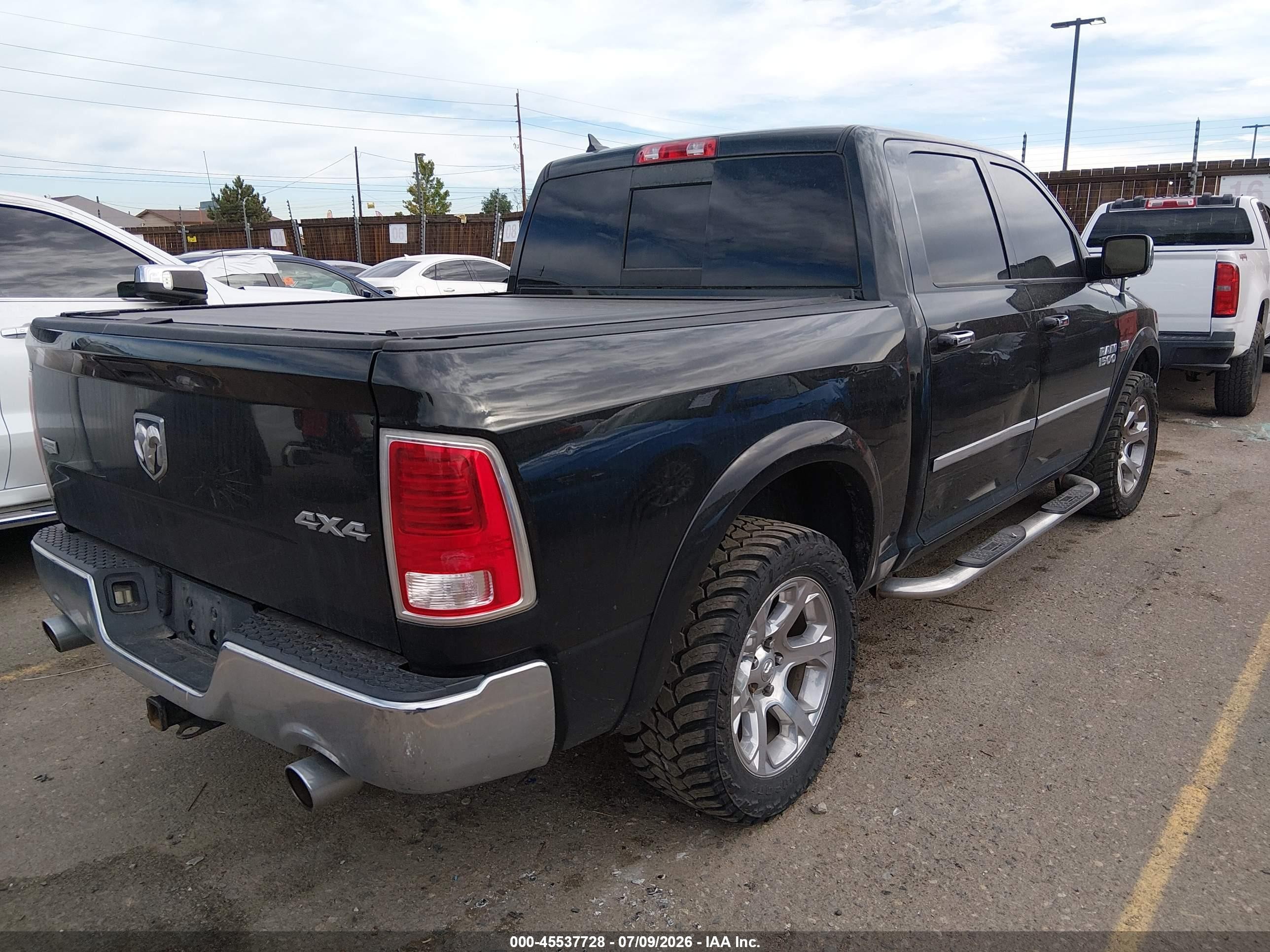 2015 Ram 1500 Laramie Black vin: 1C6RR7NTXFS738479