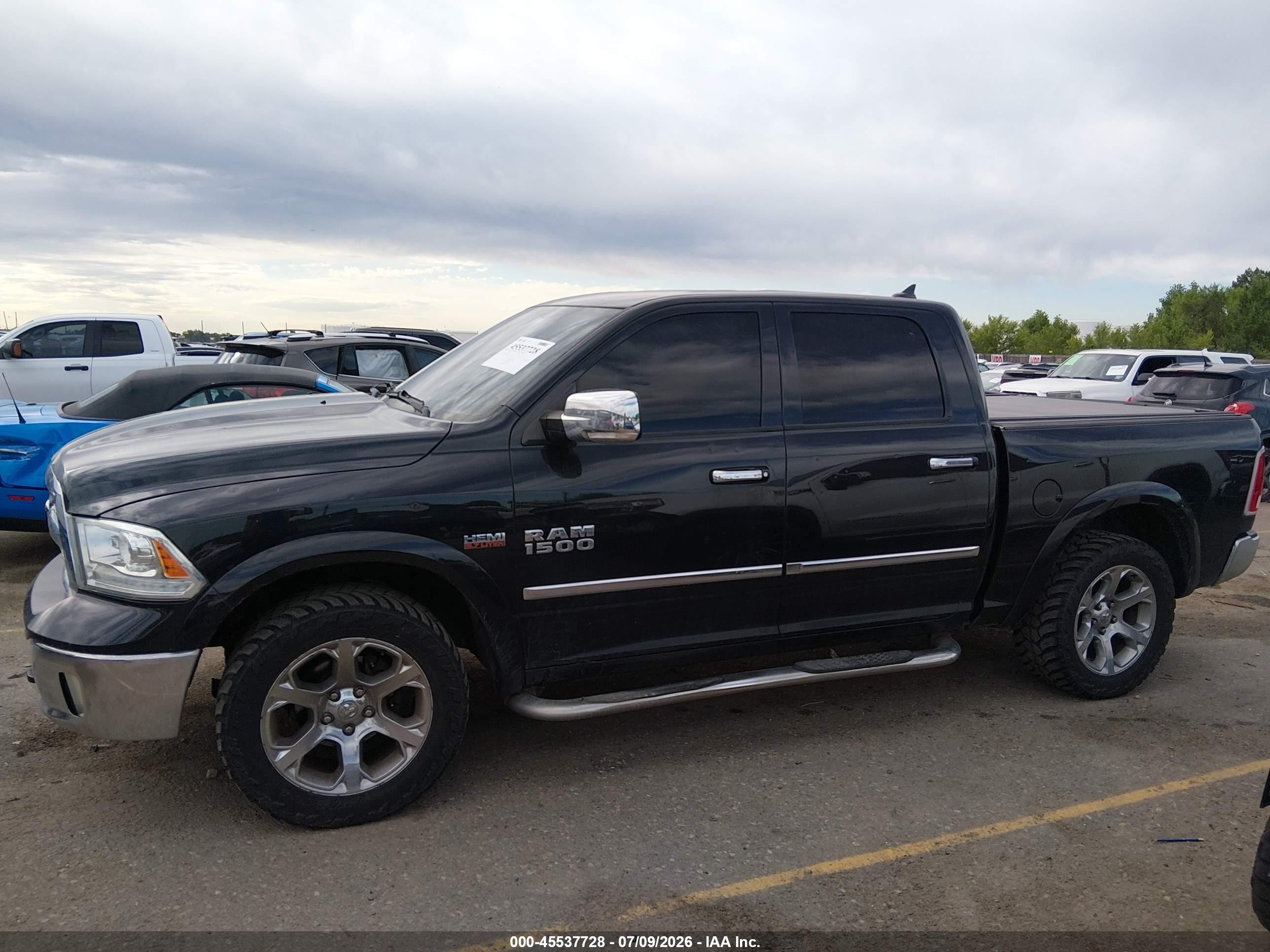 2015 Ram 1500 Laramie Black vin: 1C6RR7NTXFS738479