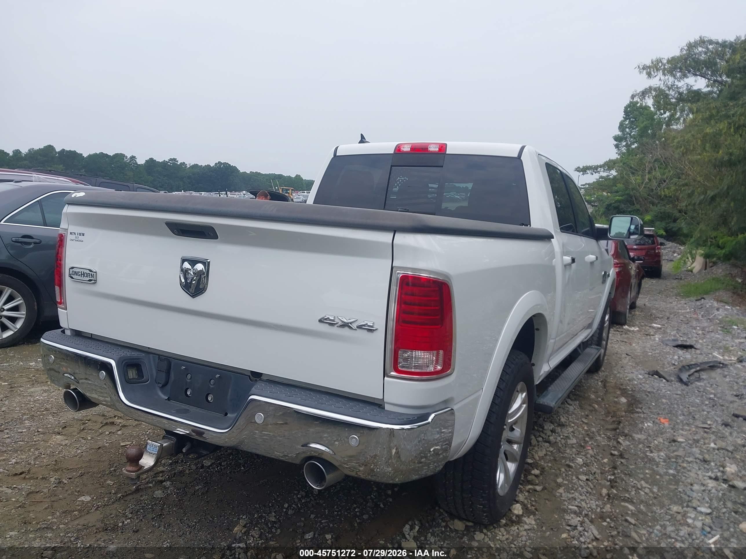 2014 Ram 1500 Longhorn White vin: 1C6RR7PM1ES314015