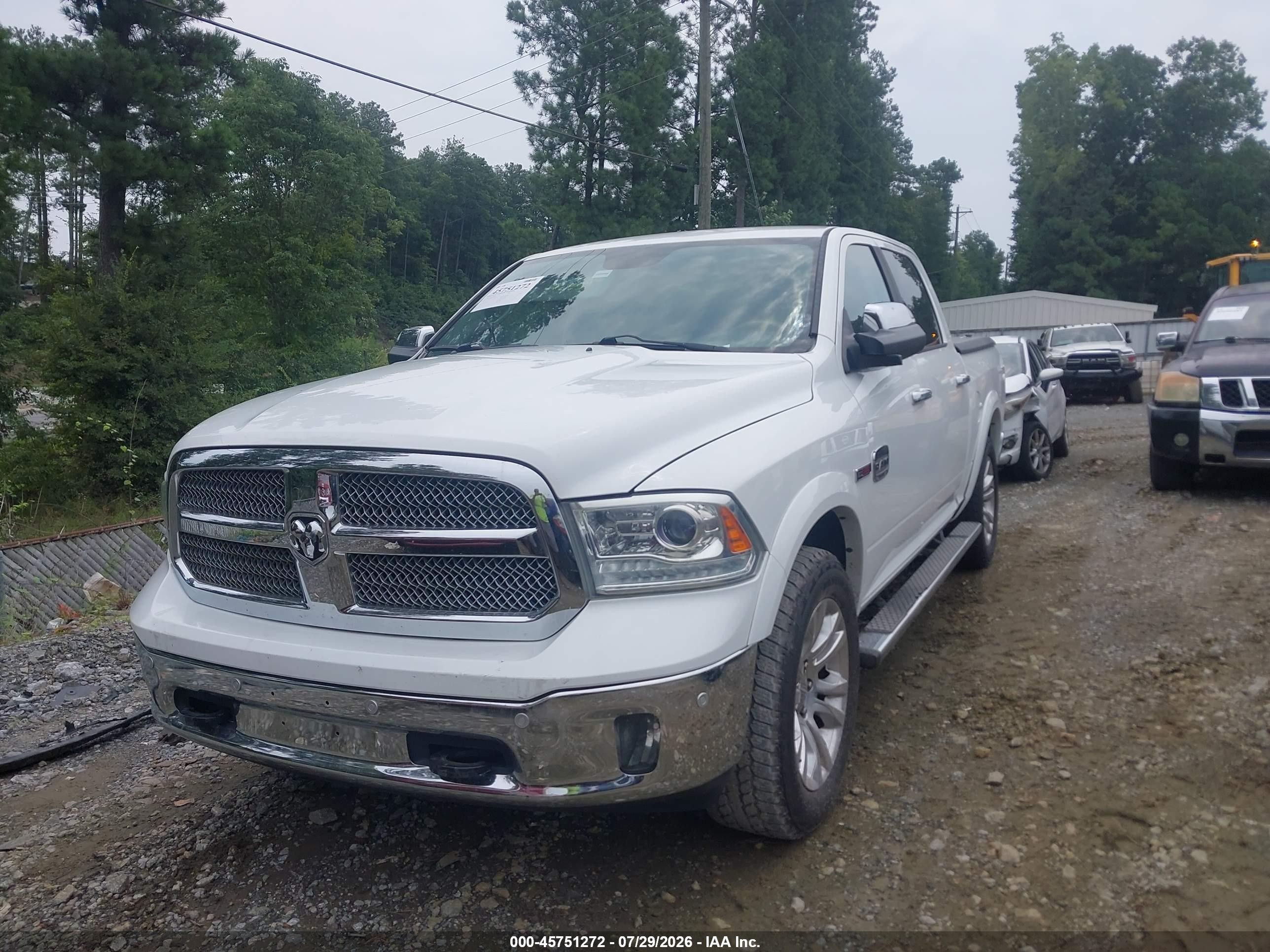 2014 Ram 1500 Longhorn White vin: 1C6RR7PM1ES314015