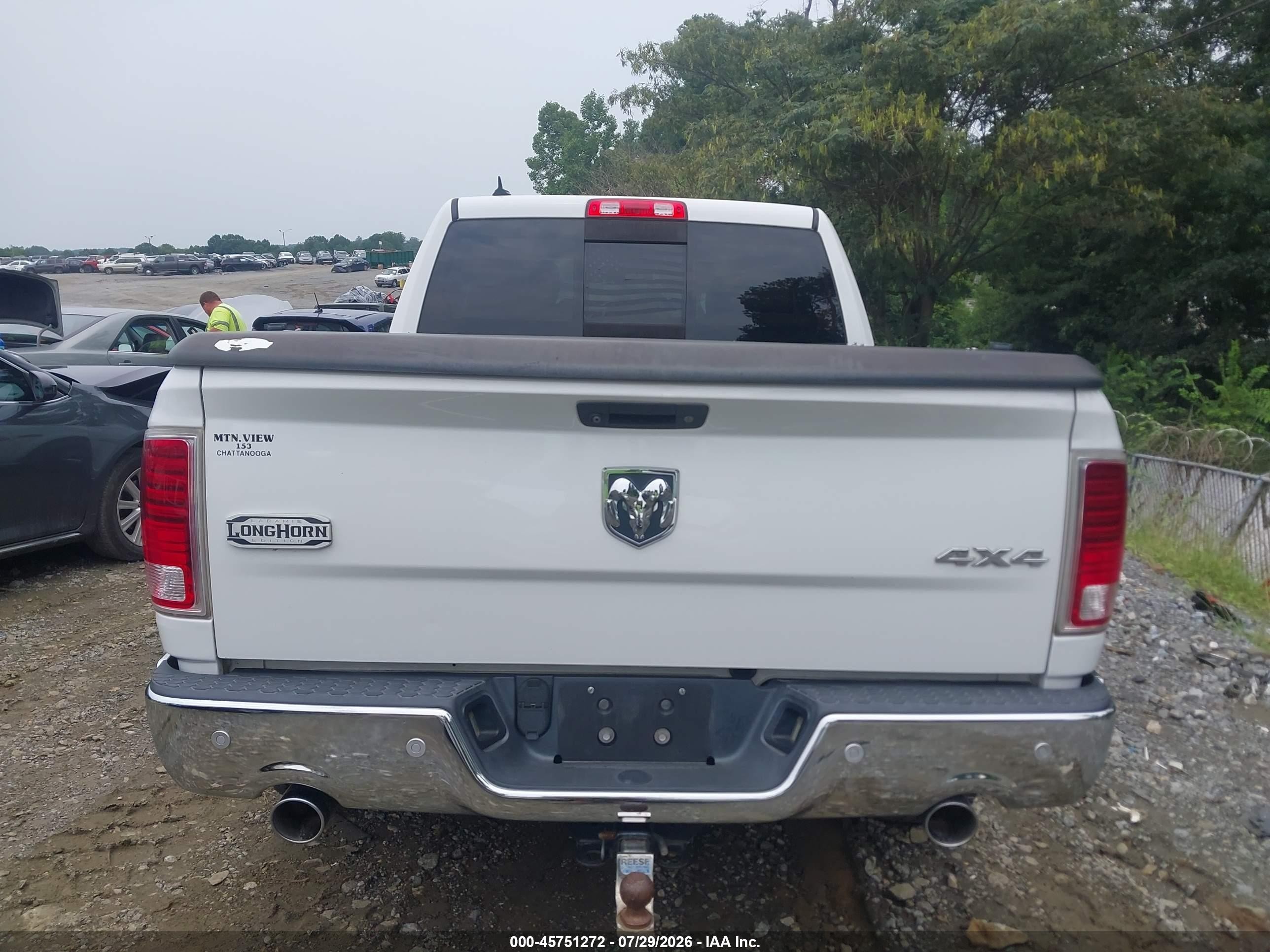 2014 Ram 1500 Longhorn White vin: 1C6RR7PM1ES314015
