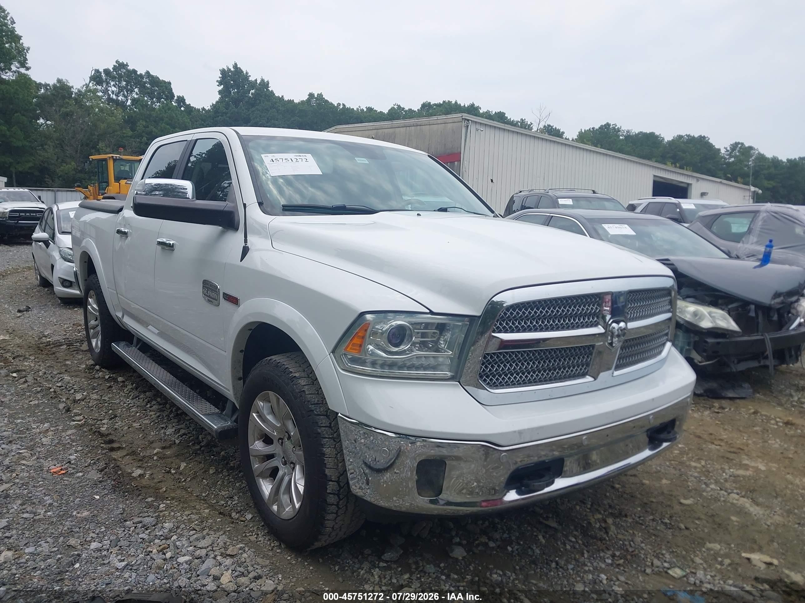 2014 Ram 1500 Longhorn White vin: 1C6RR7PM1ES314015