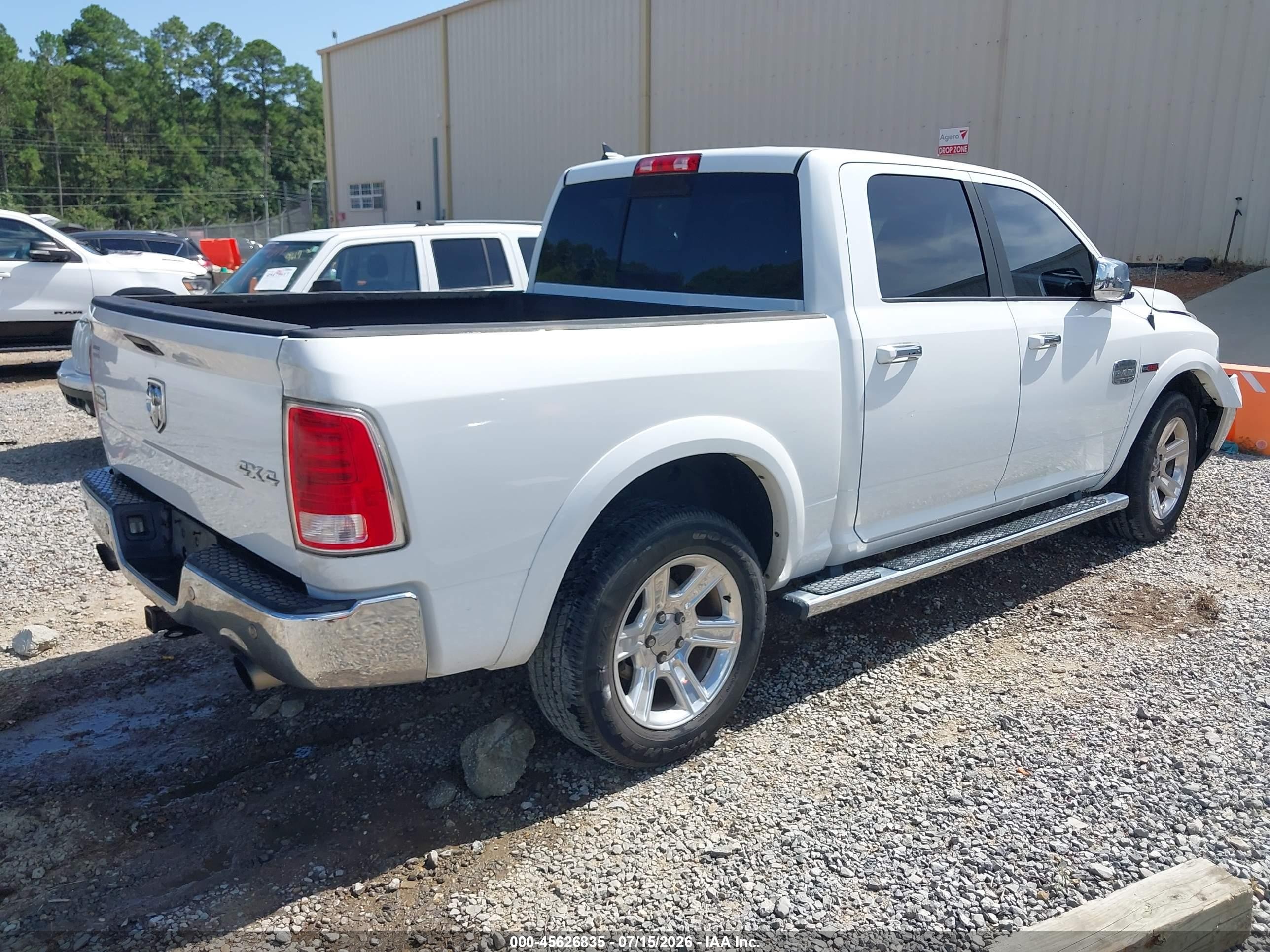 2015 Ram 1500 Laramie Longhorn White vin: 1C6RR7PM1FS656629