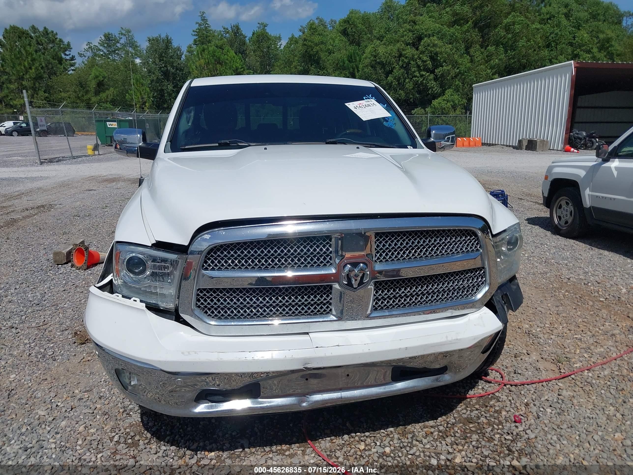 2015 Ram 1500 Laramie Longhorn White vin: 1C6RR7PM1FS656629