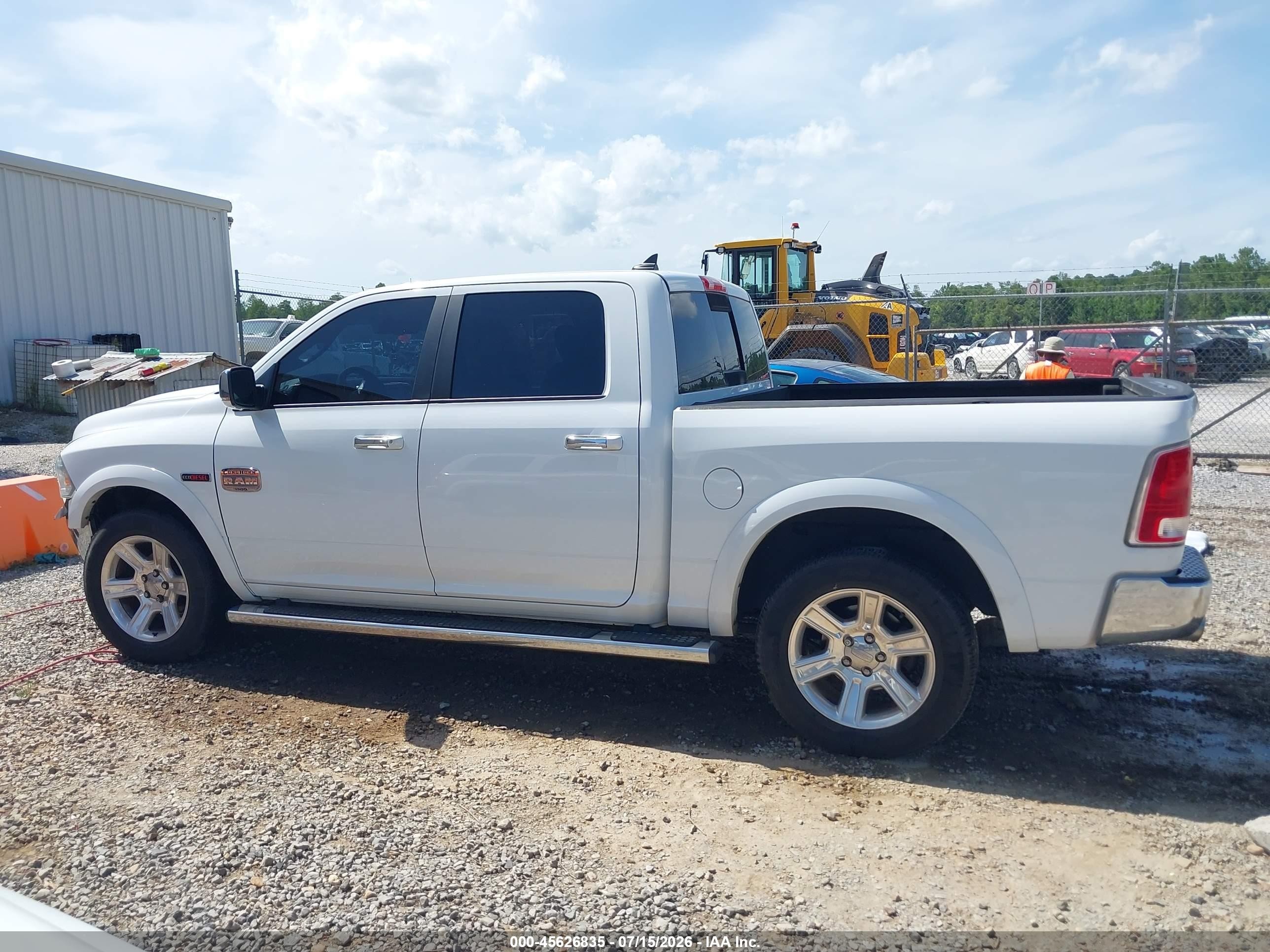 2015 Ram 1500 Laramie Longhorn White vin: 1C6RR7PM1FS656629