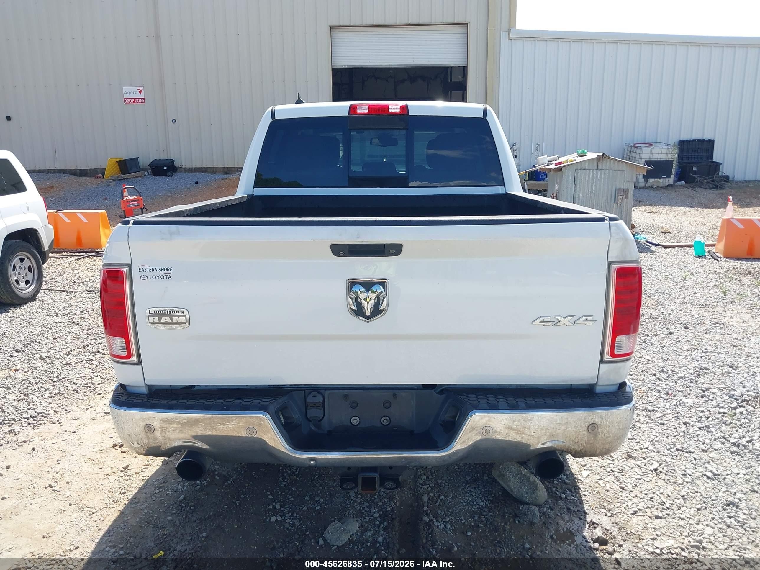 2015 Ram 1500 Laramie Longhorn White vin: 1C6RR7PM1FS656629