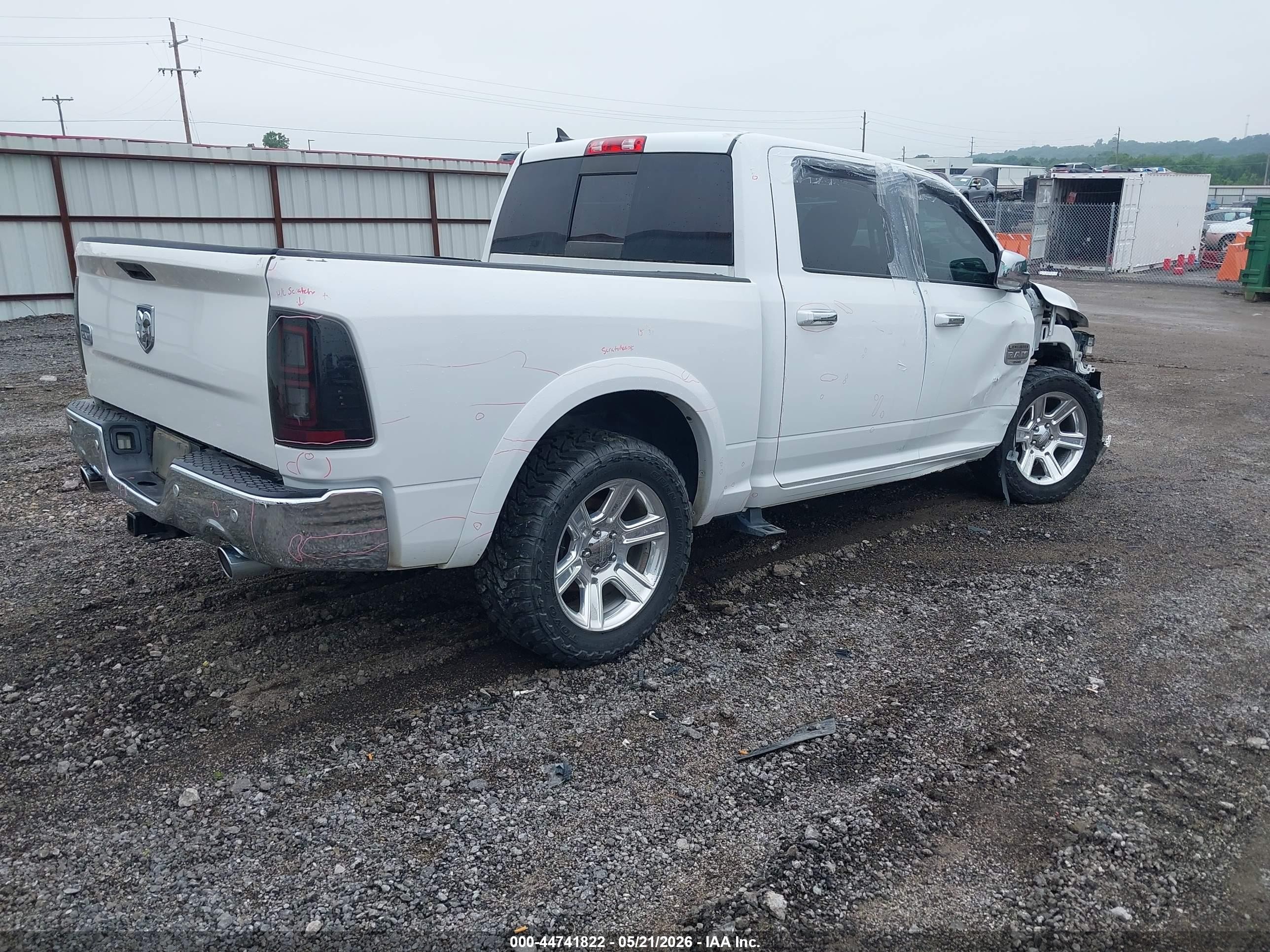 2015 Ram 1500 Laramie Longhorn White vin: 1C6RR7PM1FS751725