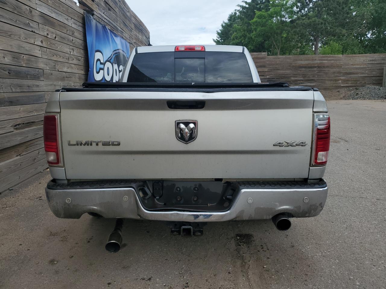 2015 Ram 1500 Longhorn Silver vin: 1C6RR7PM2FS505377 Damage: Tailgate, Multiple Dents/Paint Damage, 3